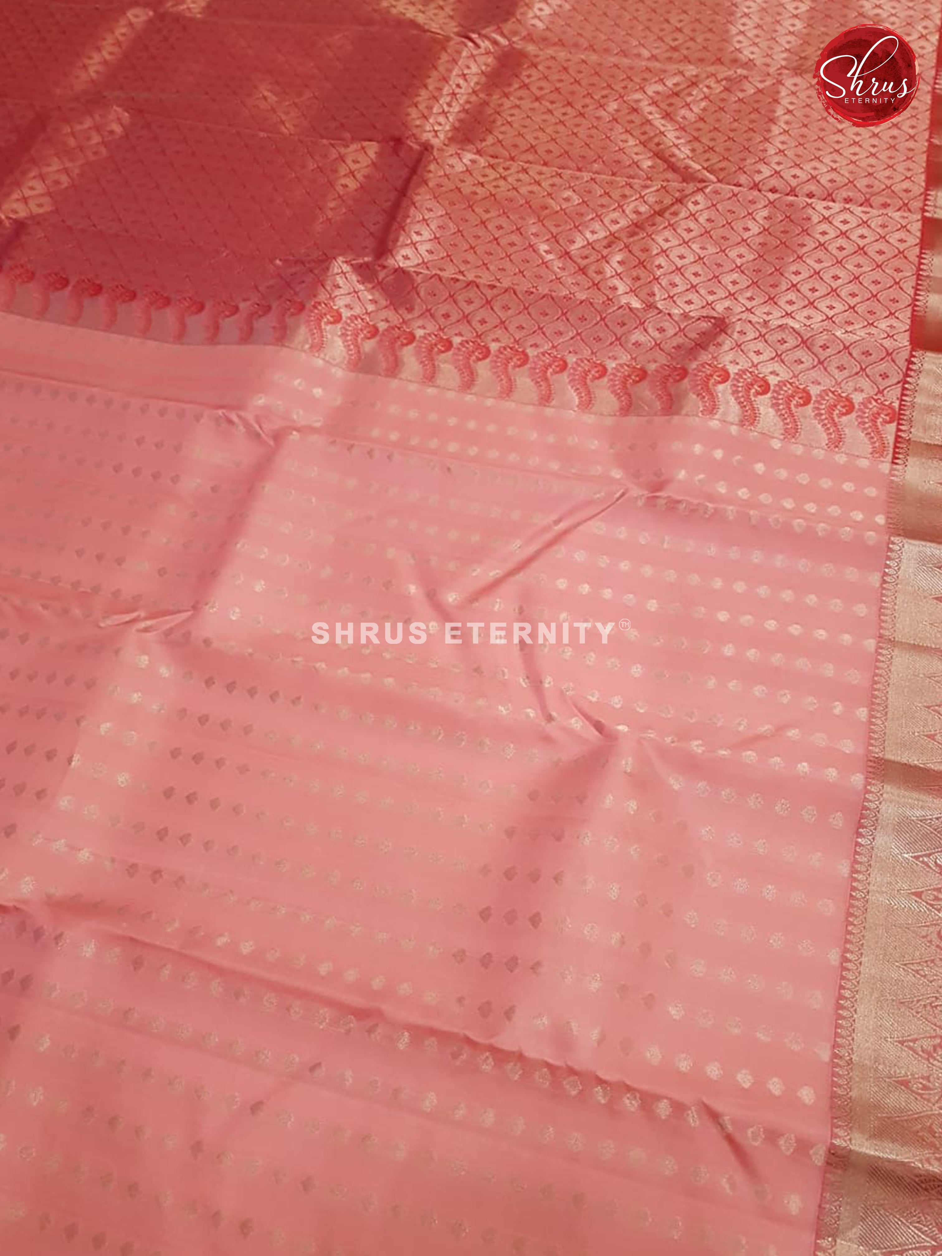 Peach & Pink - Kanchipuram Silk - Shop on ShrusEternity.com