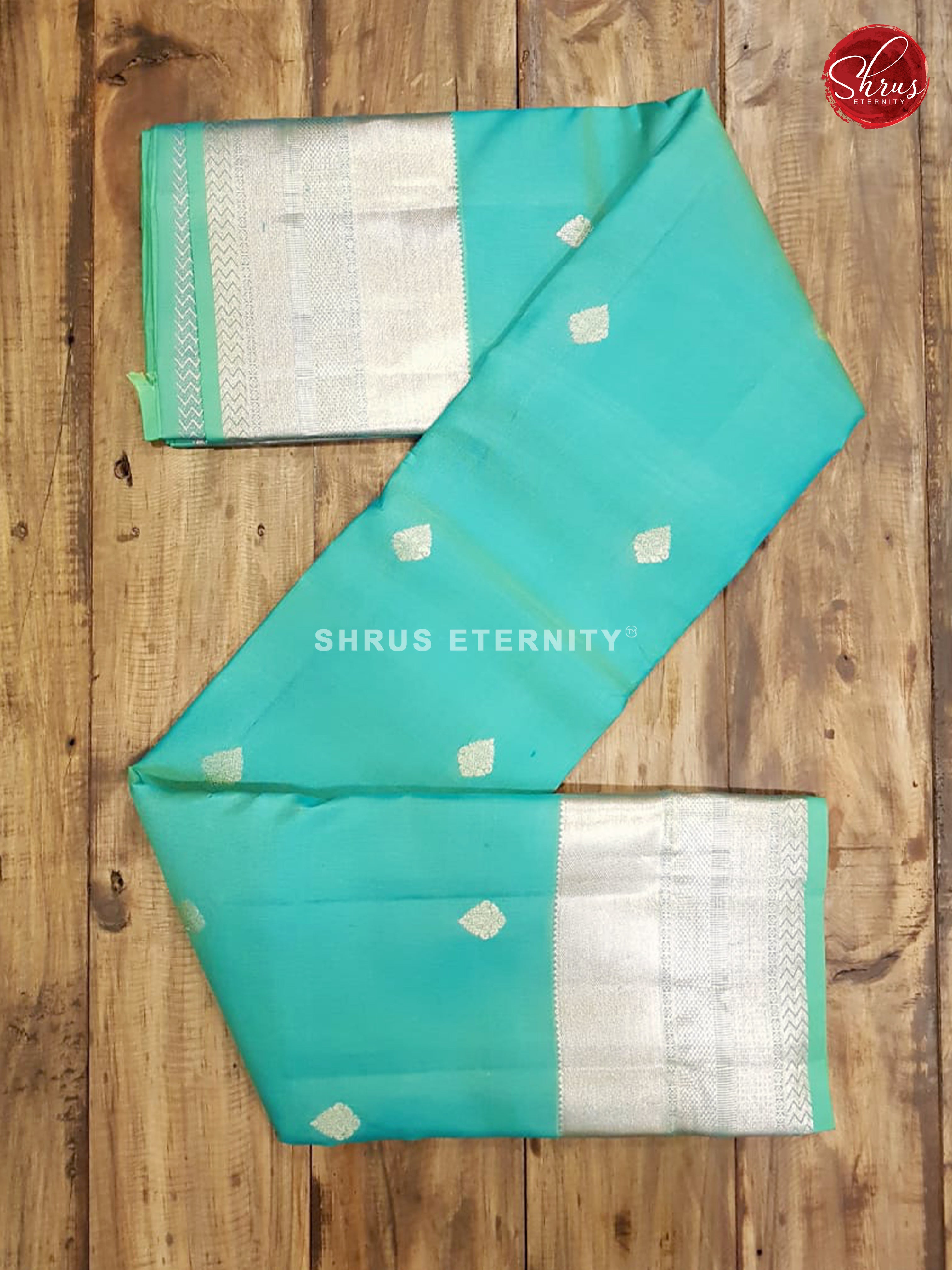 Sea Blue(Single Tone)  - Kanchipuram Silk - Shop on ShrusEternity.com