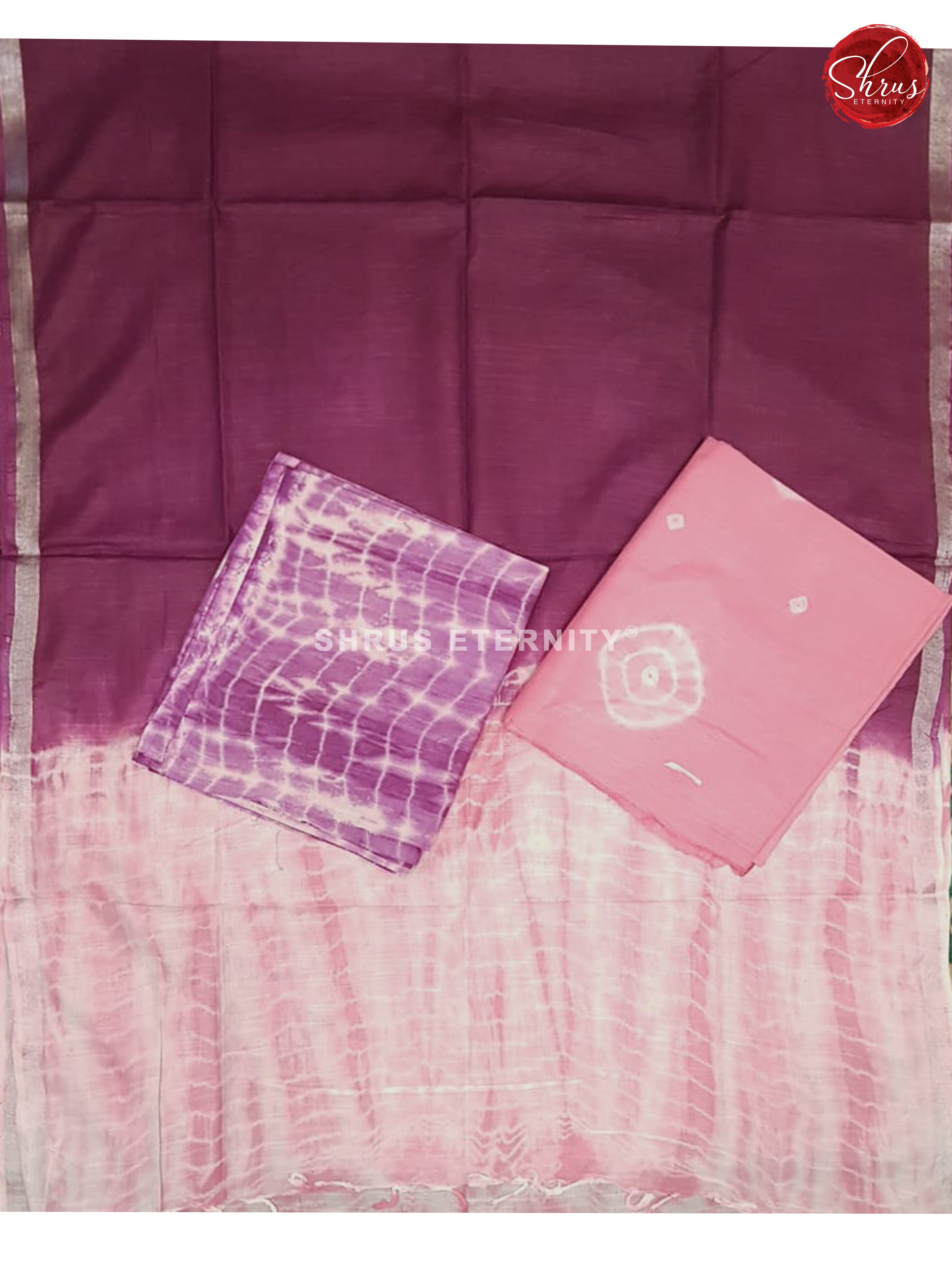 Pink & Beetroot - Shibori  Salwar Suit - Shop on ShrusEternity.com