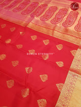 Red & Pink  - Kanchipuram Silk - Shop on ShrusEternity.com