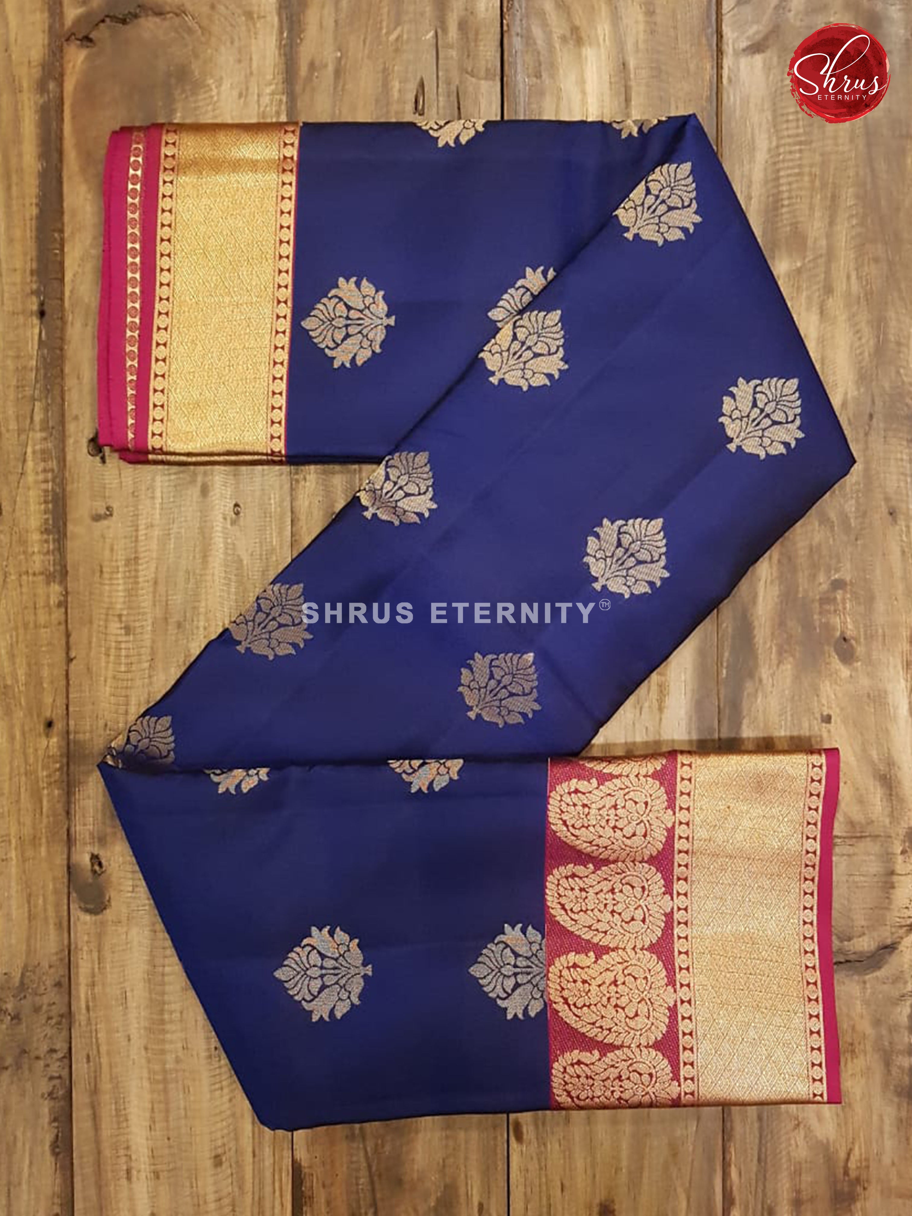 Blue & Magenta - Kanchipuram Silk - Shop on ShrusEternity.com
