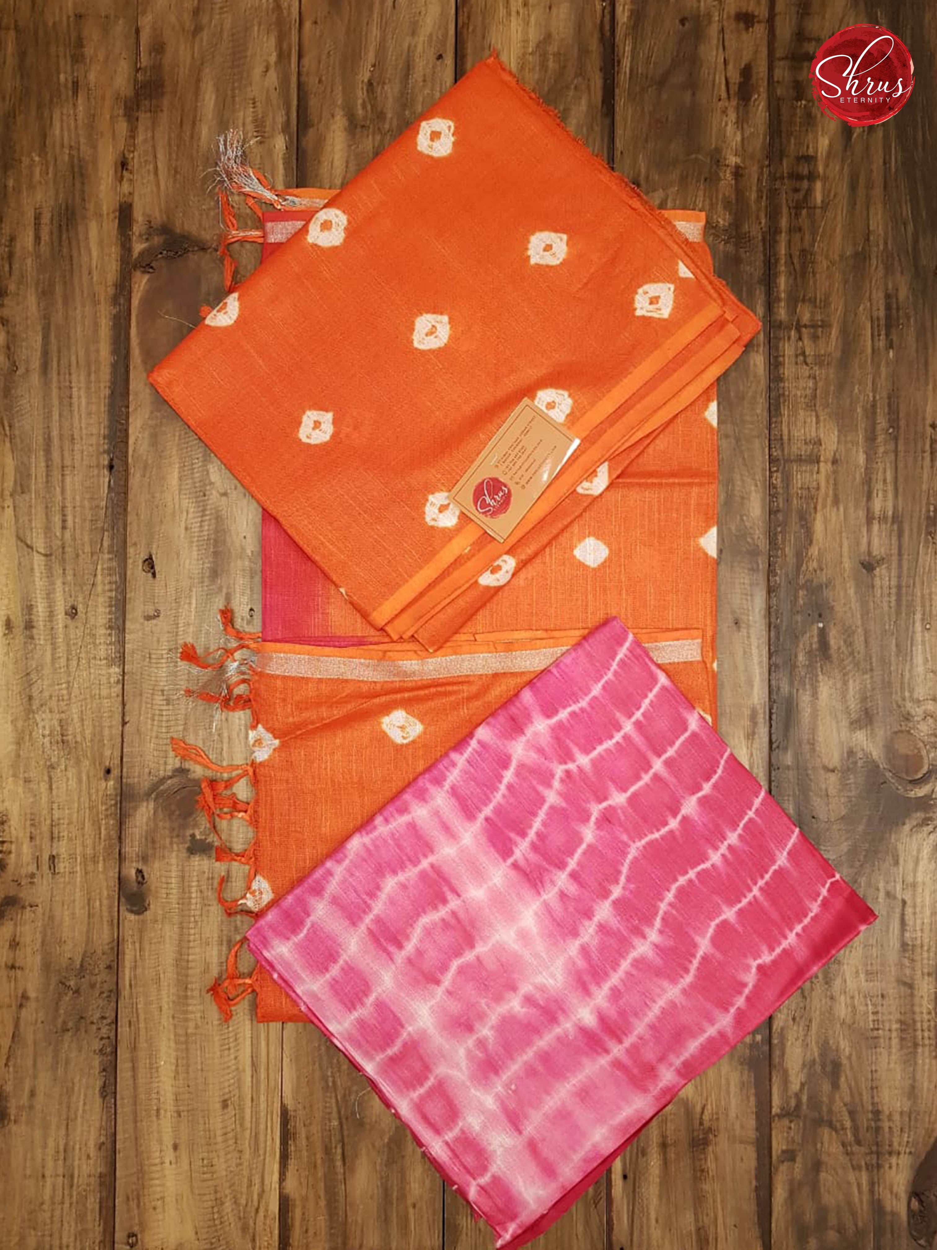 Orange & Pink - Shibori Salwar Suit - Shop on ShrusEternity.com