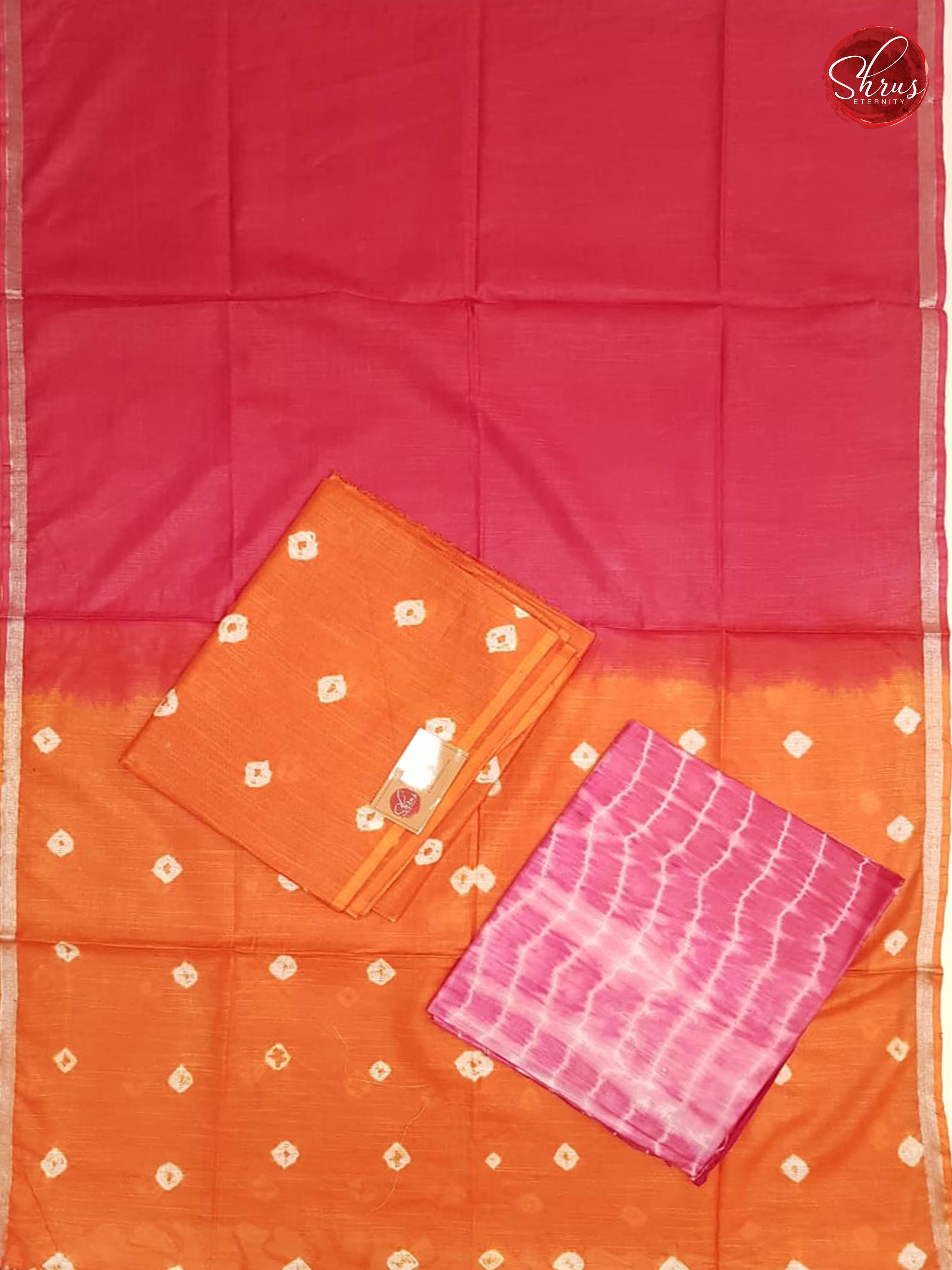 Orange & Pink - Shibori Salwar Suit - Shop on ShrusEternity.com