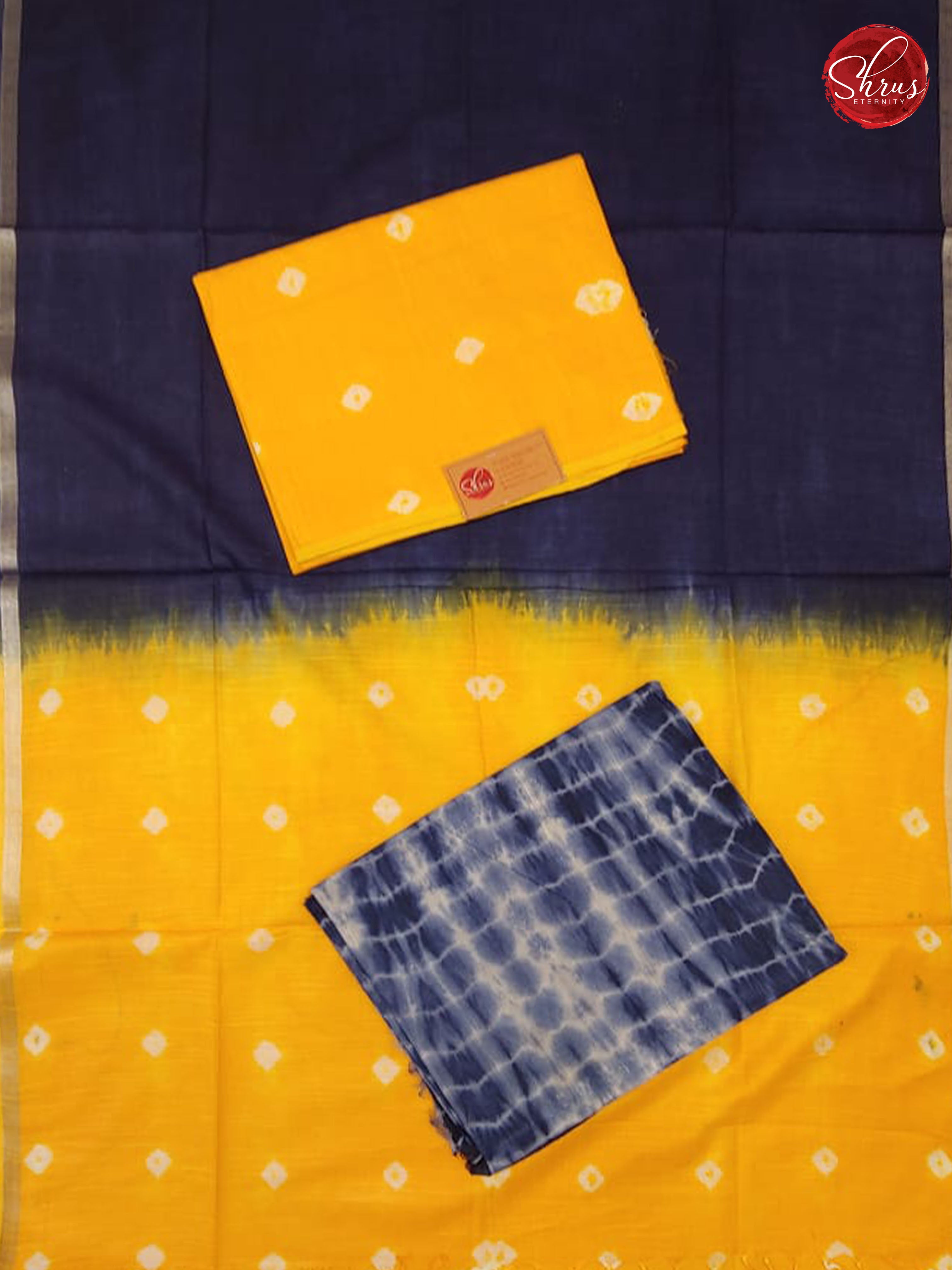 Yellow & Blue - Shibori Salwar Suit - Shop on ShrusEternity.com