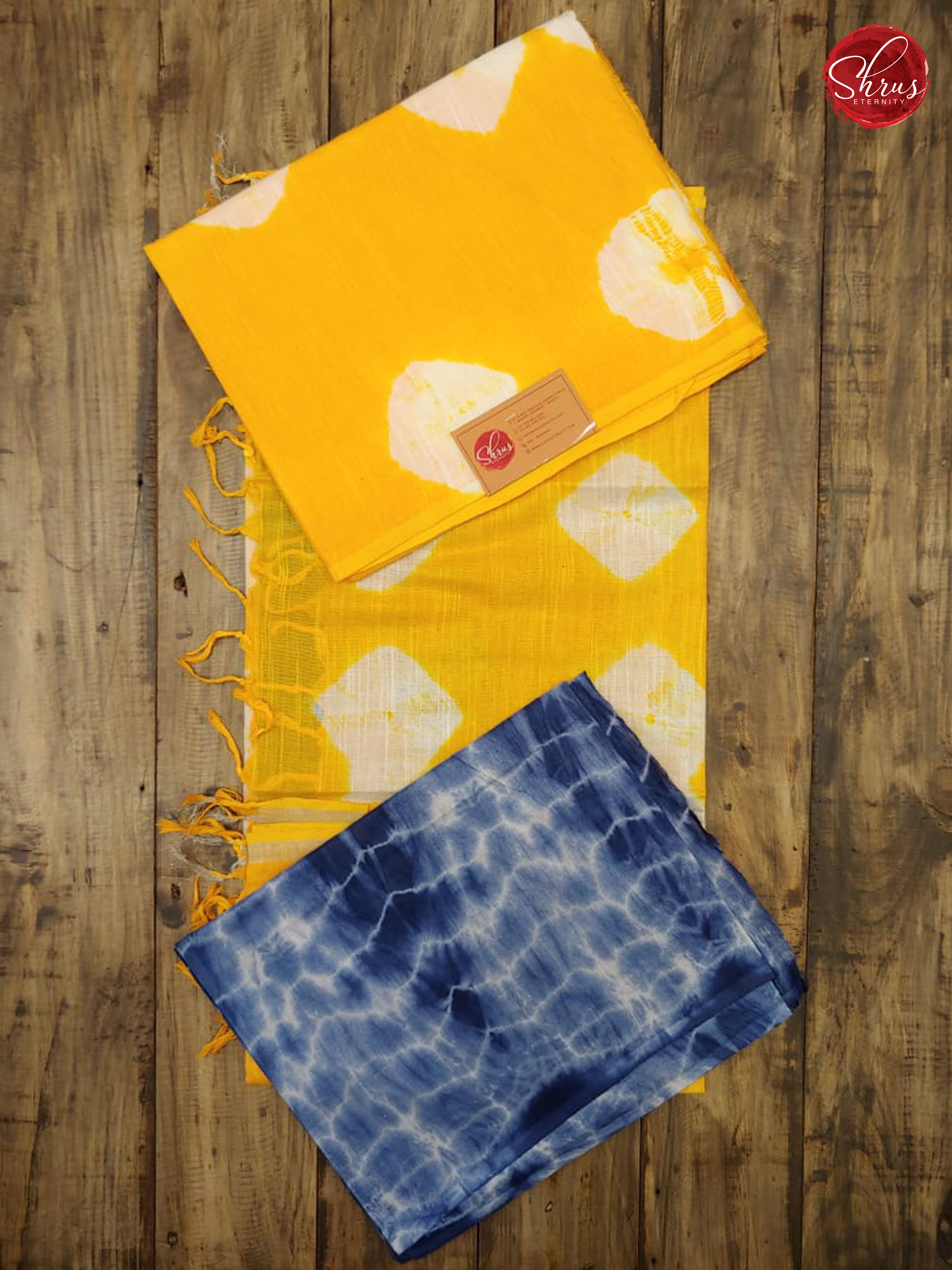 Yellow & Blue - Shibori Salwar Suit - Shop on ShrusEternity.com