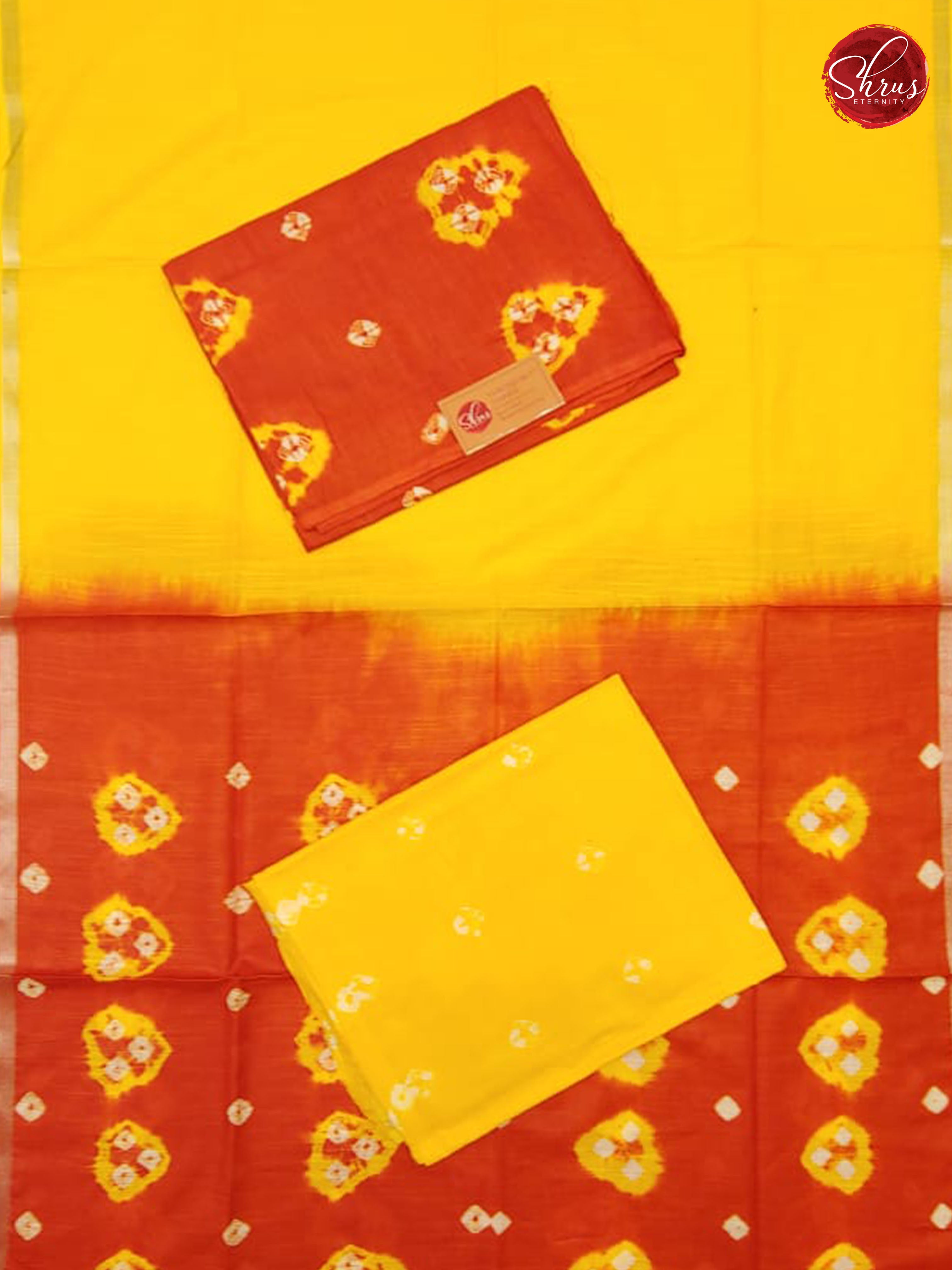 Brick Orange & Yellow - Shiboru Salwar Suit - Shop on ShrusEternity.com