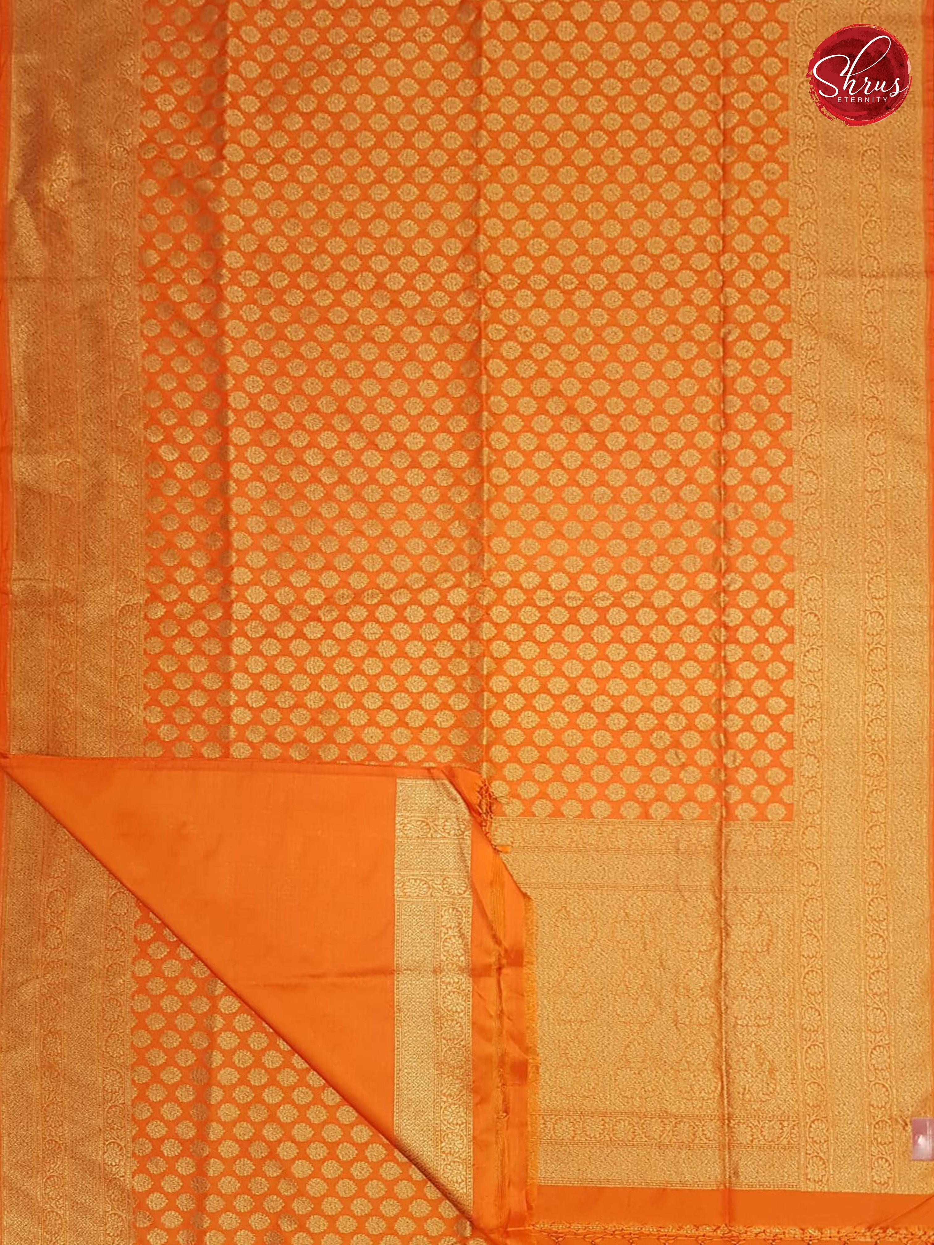 Orange(Single Tone)- Semi Banarasi - Shop on ShrusEternity.com