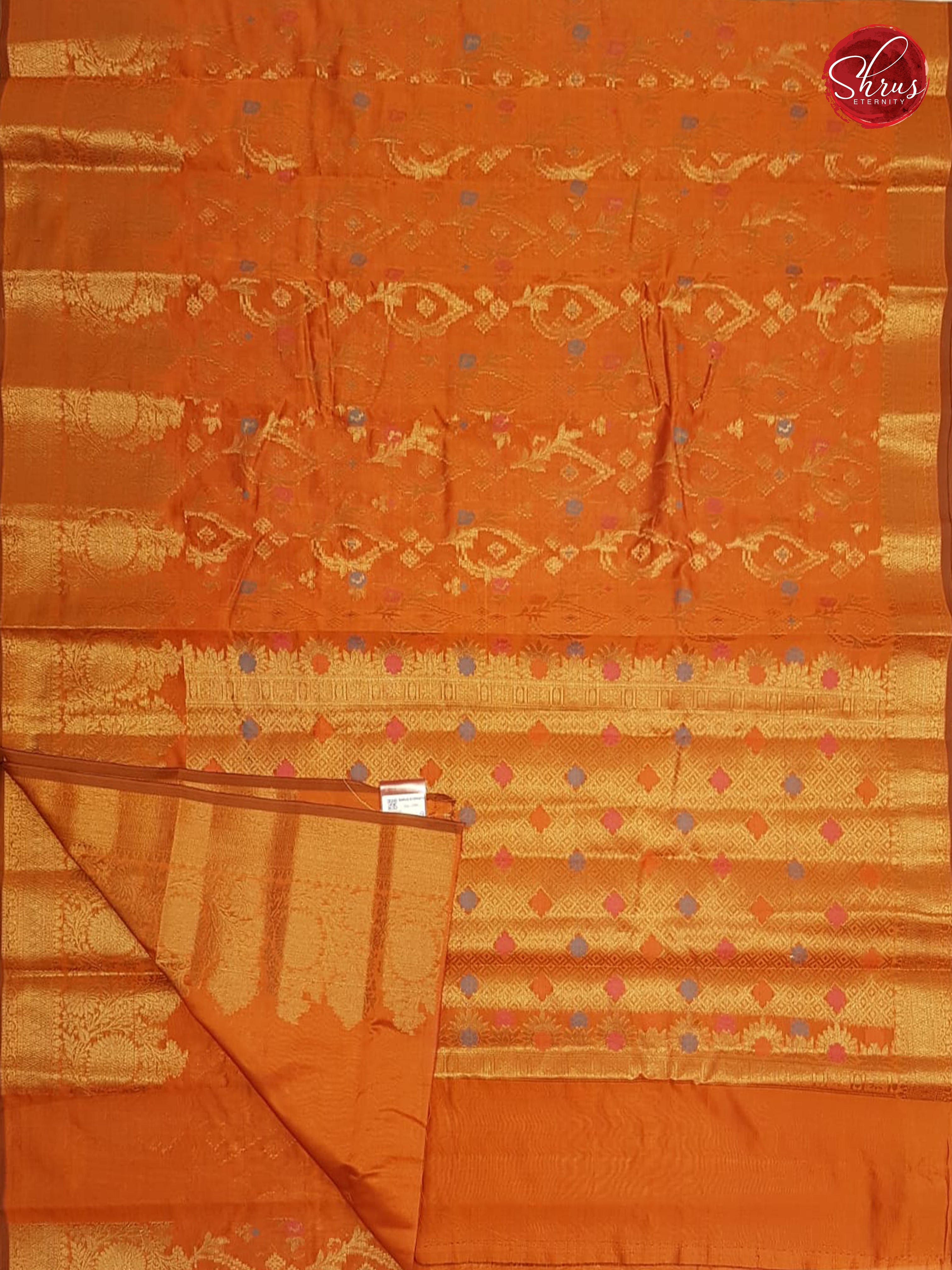 Brick Orange(Single Tone) - Semi Banarasi - Shop on ShrusEternity.com