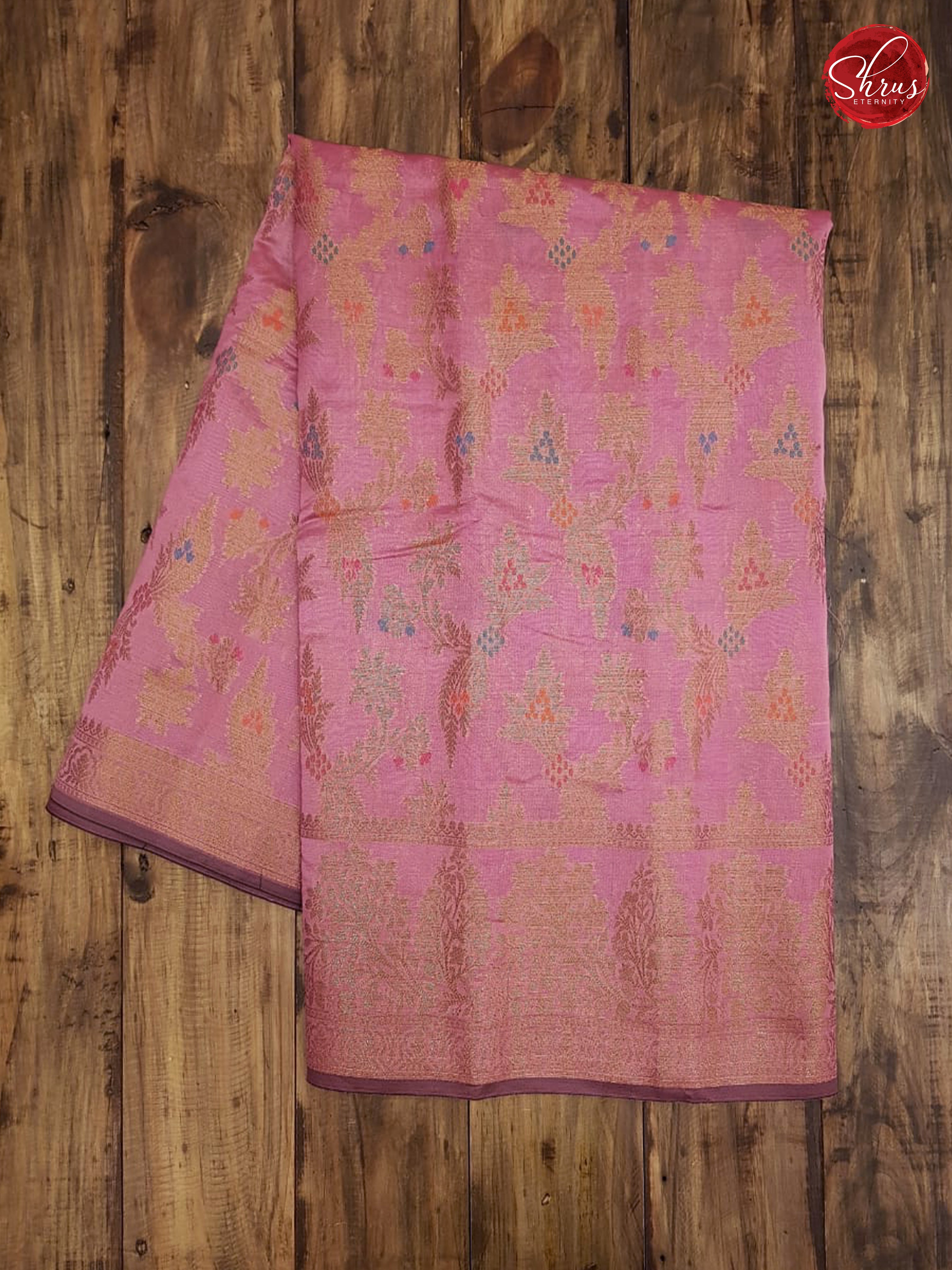 Pink(Single Tone) - Semi Banarasi - Shop on ShrusEternity.com