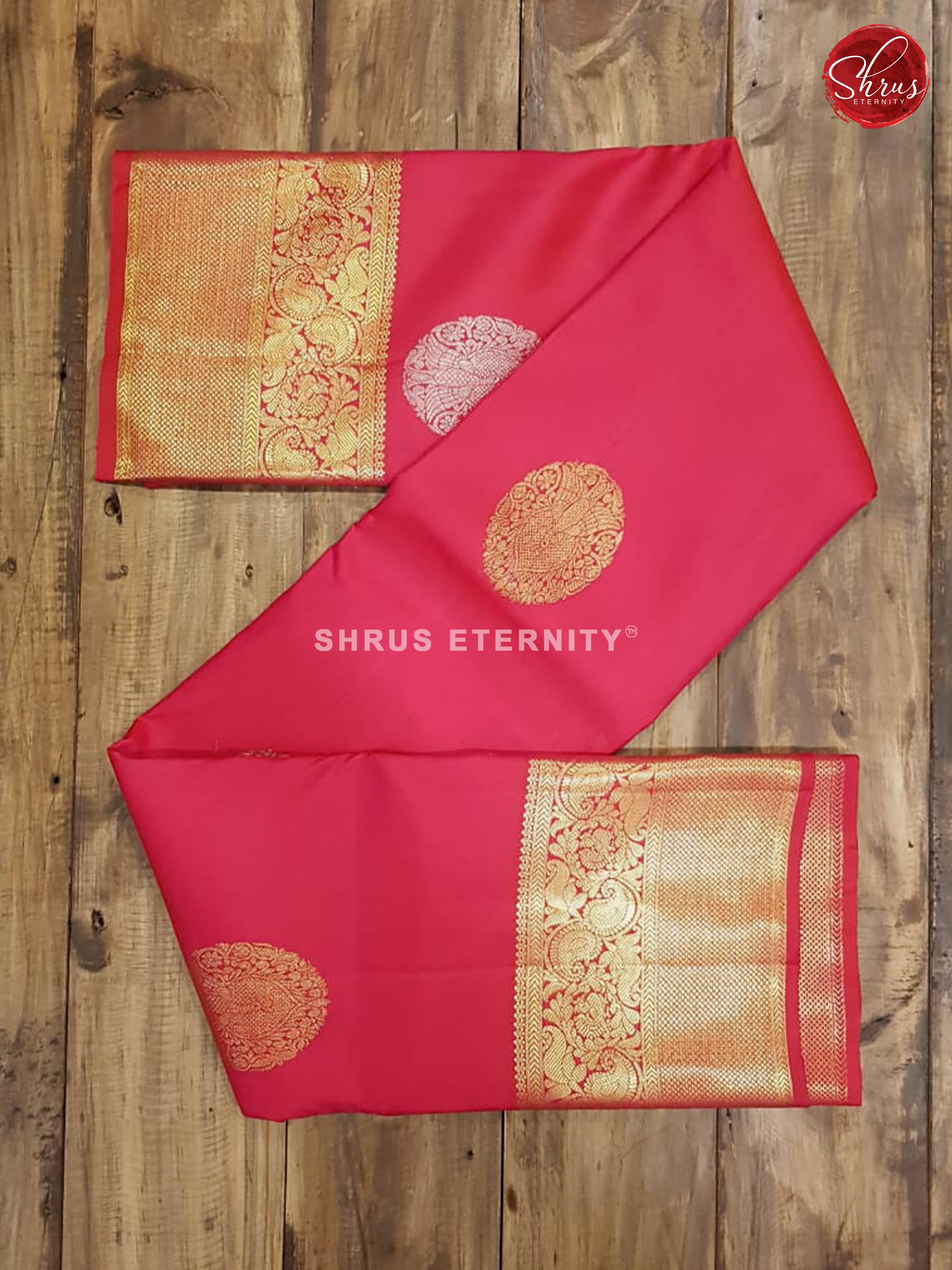 Pink (Single Tone ) - Kanchipuram Silk - Shop on ShrusEternity.com