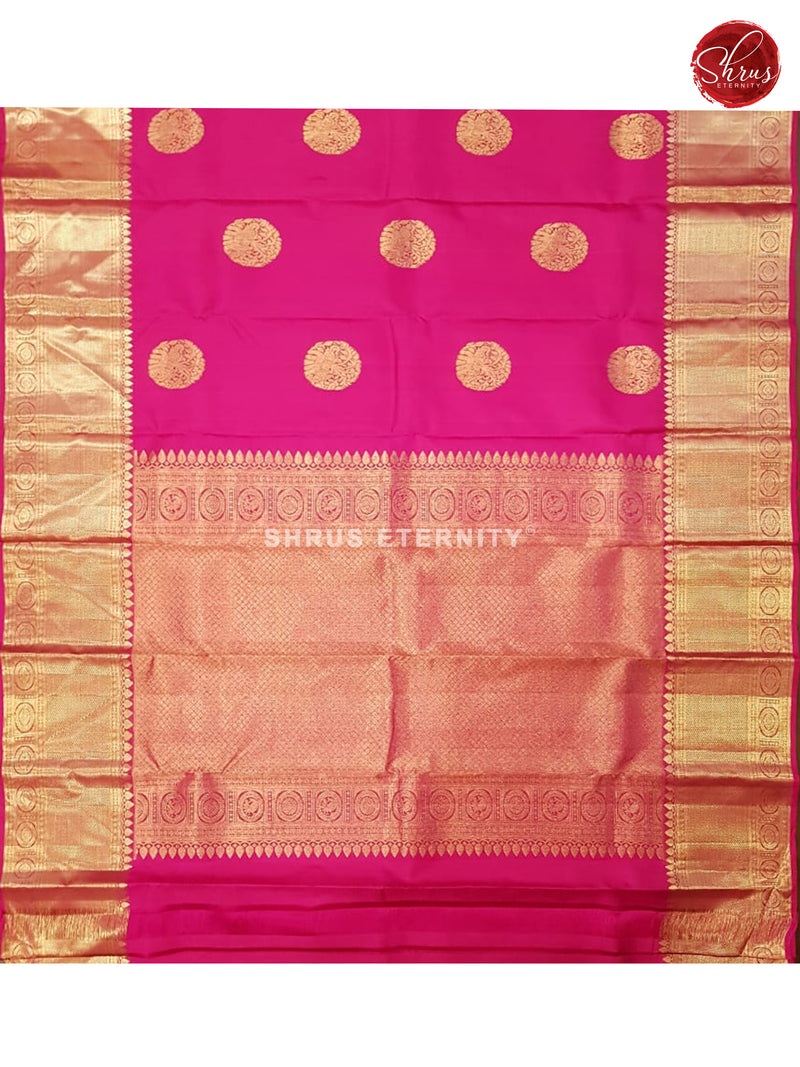 Pink (Single Tone ) - Kanchivaram Silk - Shop on ShrusEternity.com