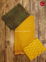Blue & Yellow- Ajrakh Block print - Shop on ShrusEternity.com