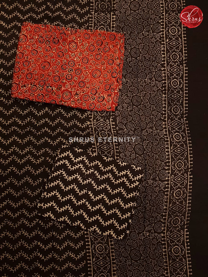 Red & Black  - Ajrakh Block print - Shop on ShrusEternity.com