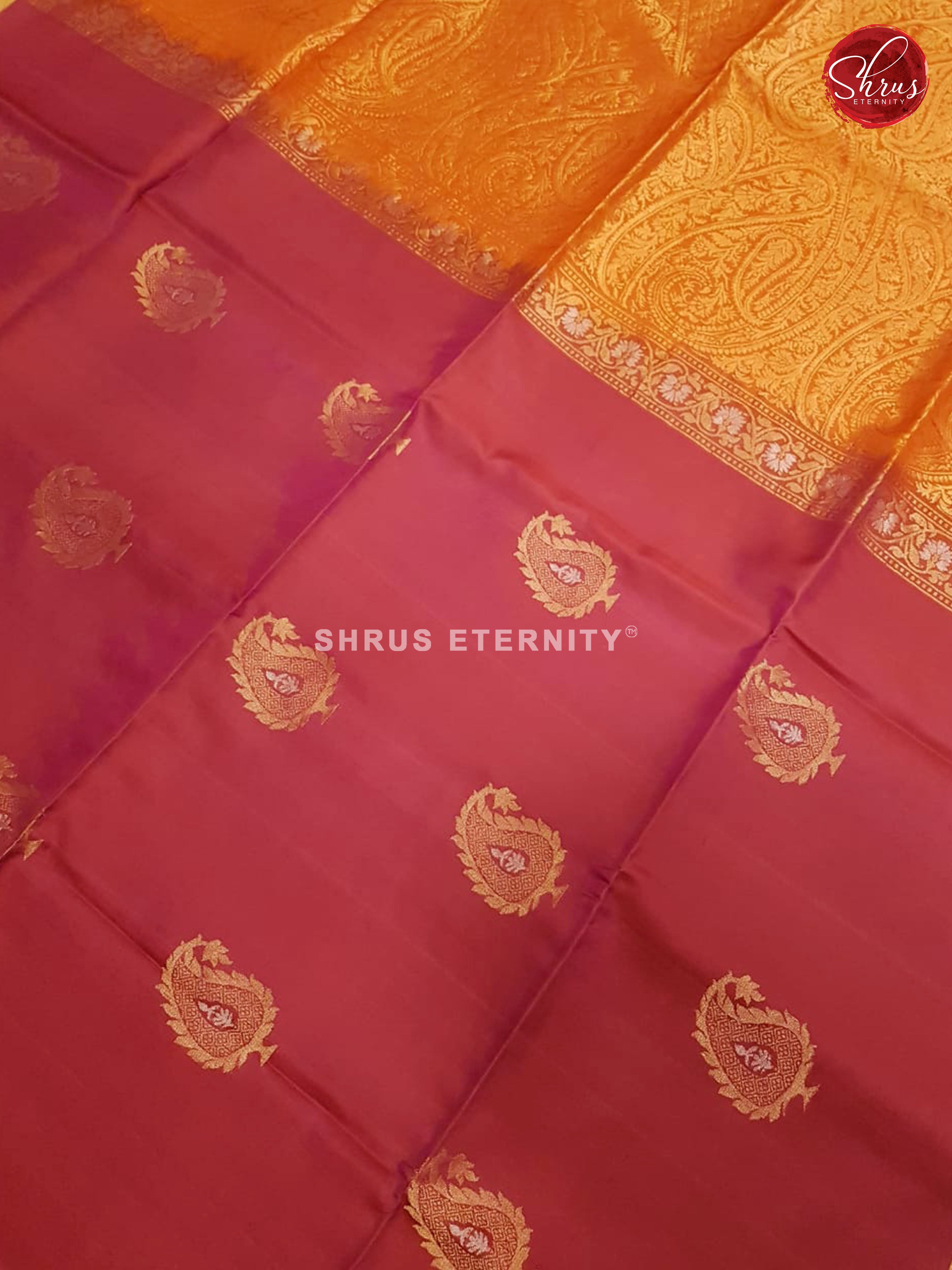 Light Maroon & Orange  - Soft Silk - Shop on ShrusEternity.com