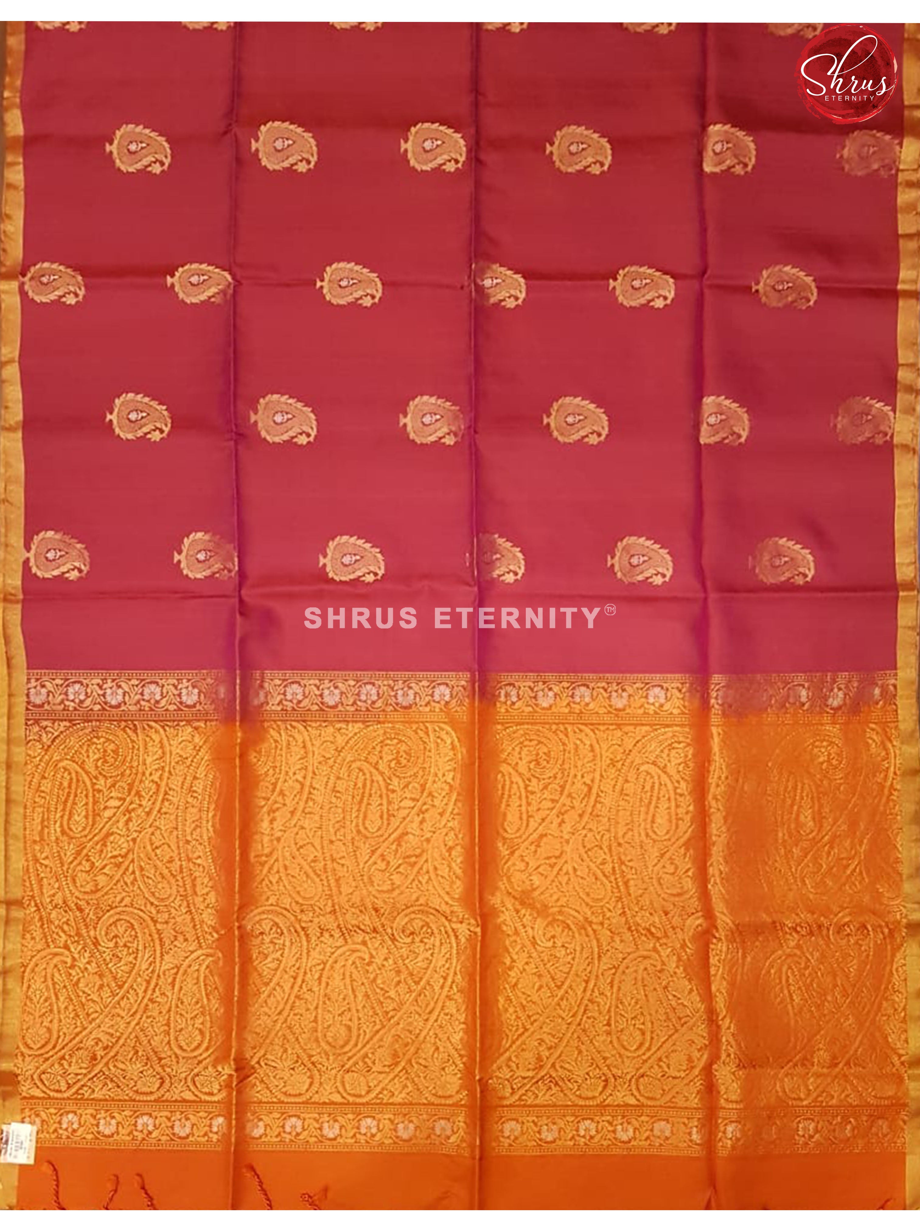 Light Maroon & Orange  - Soft Silk - Shop on ShrusEternity.com