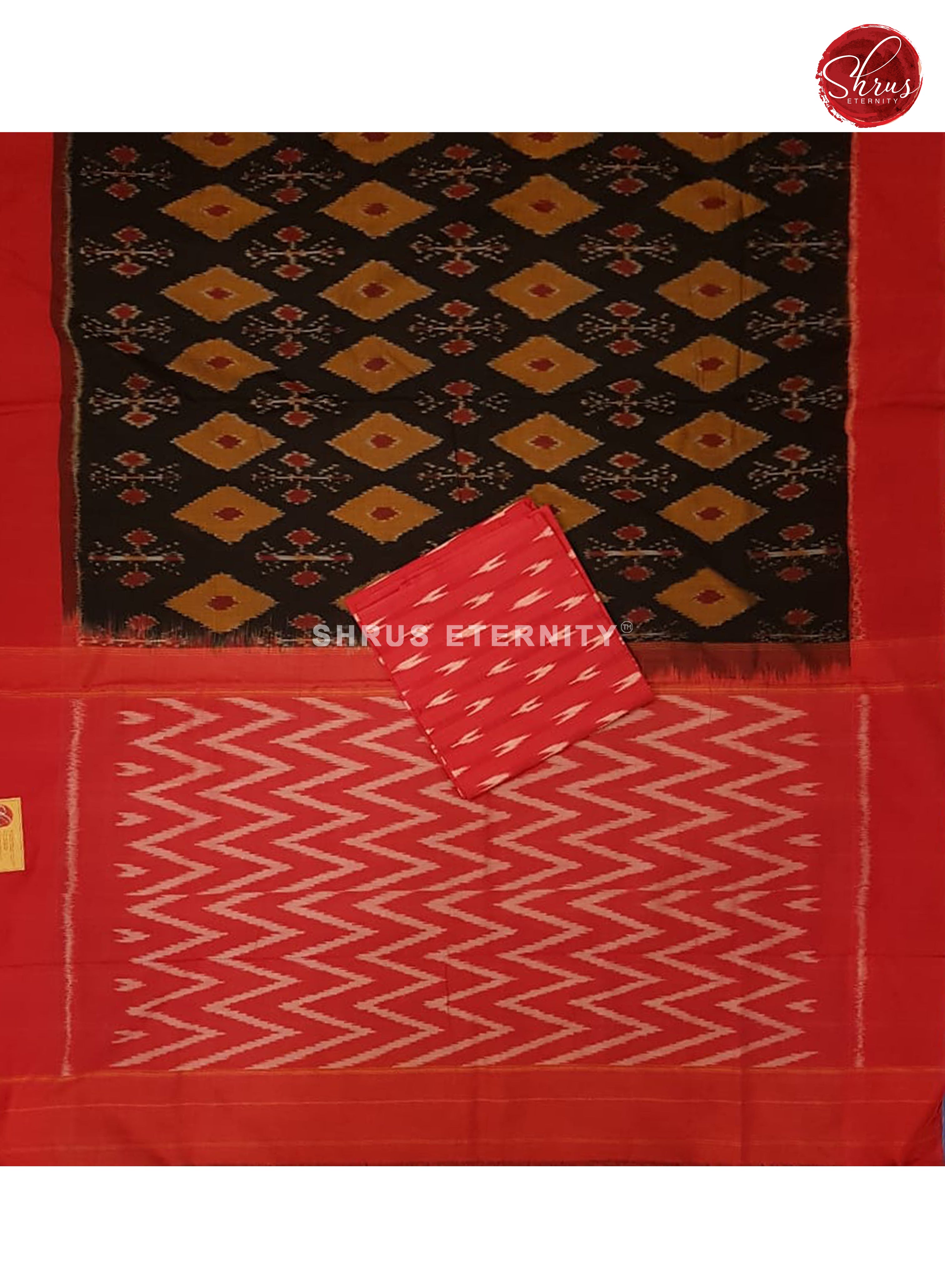 Black & Red - Ikkat Cotton - Shop on ShrusEternity.com