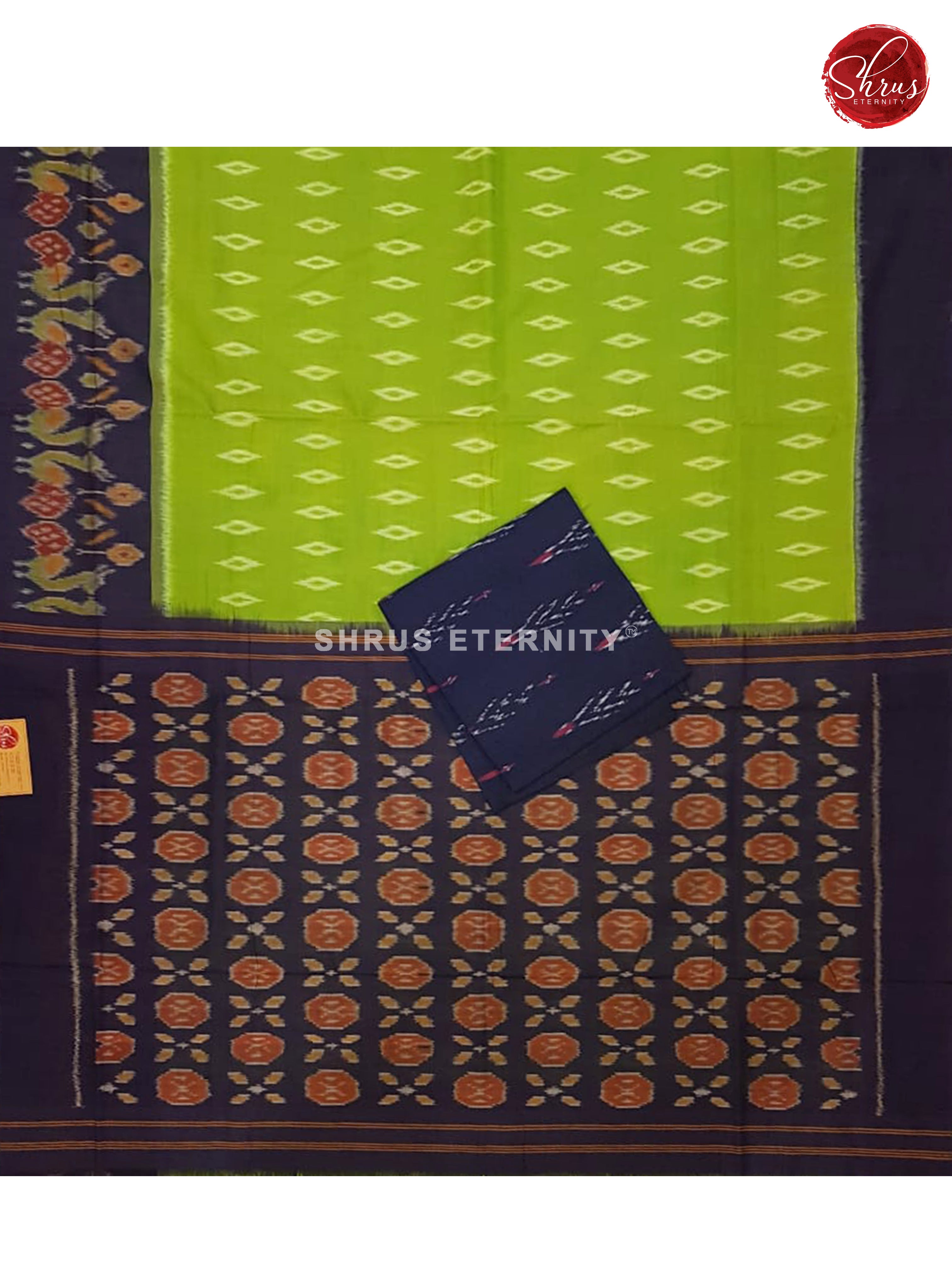 Green & Blue - Ikkat Cotton - Shop on ShrusEternity.com