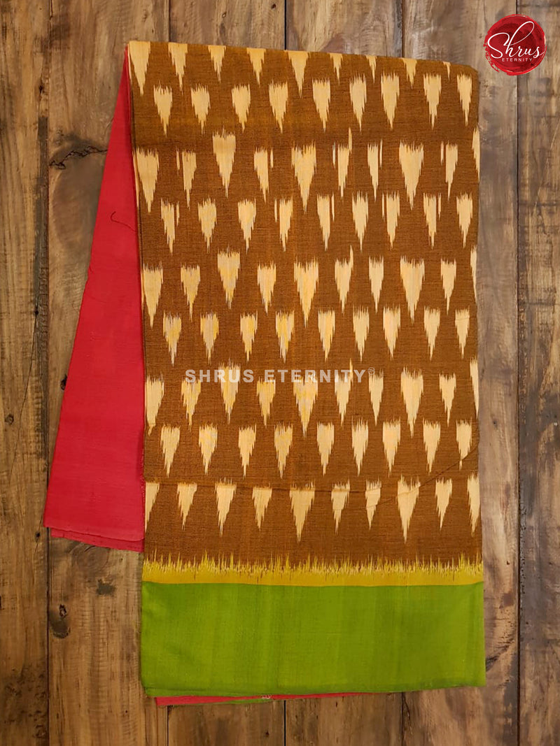 Mehendi Green & Red  - Ikkat Cotton - Shop on ShrusEternity.com