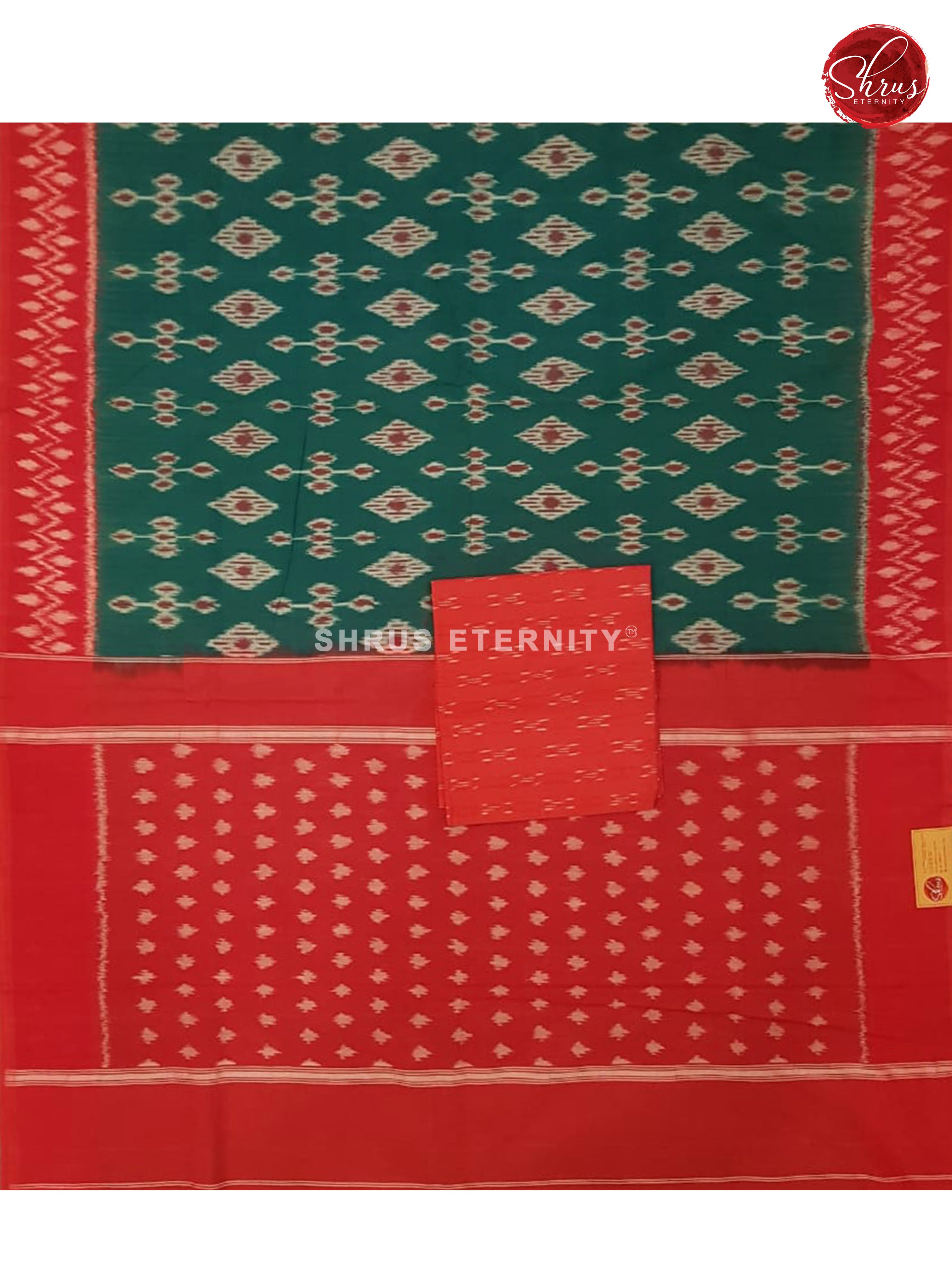 Green & Red - Ikkat Cotton - Shop on ShrusEternity.com