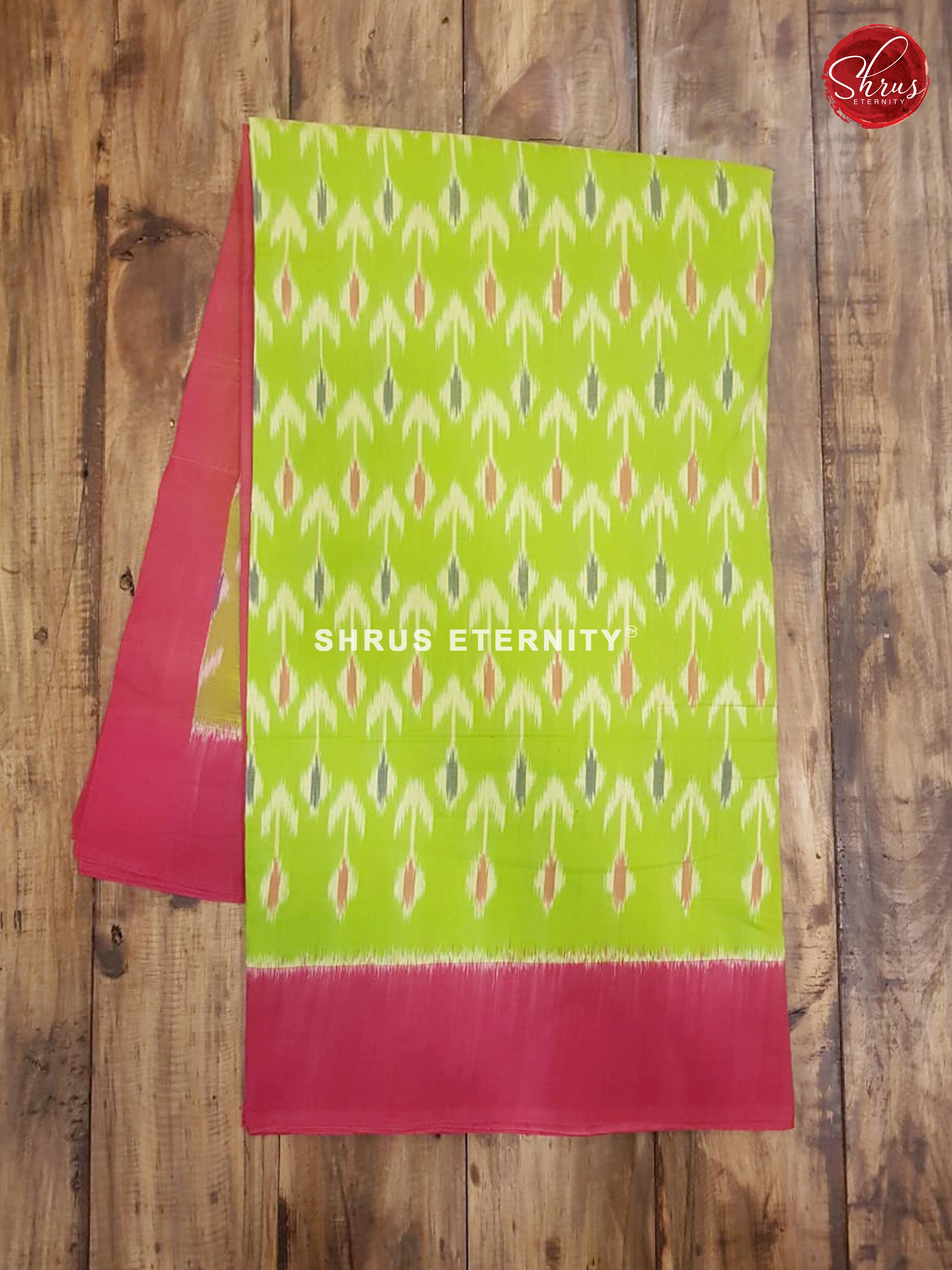 Green & Pink - Ikkat Cotton - Shop on ShrusEternity.com