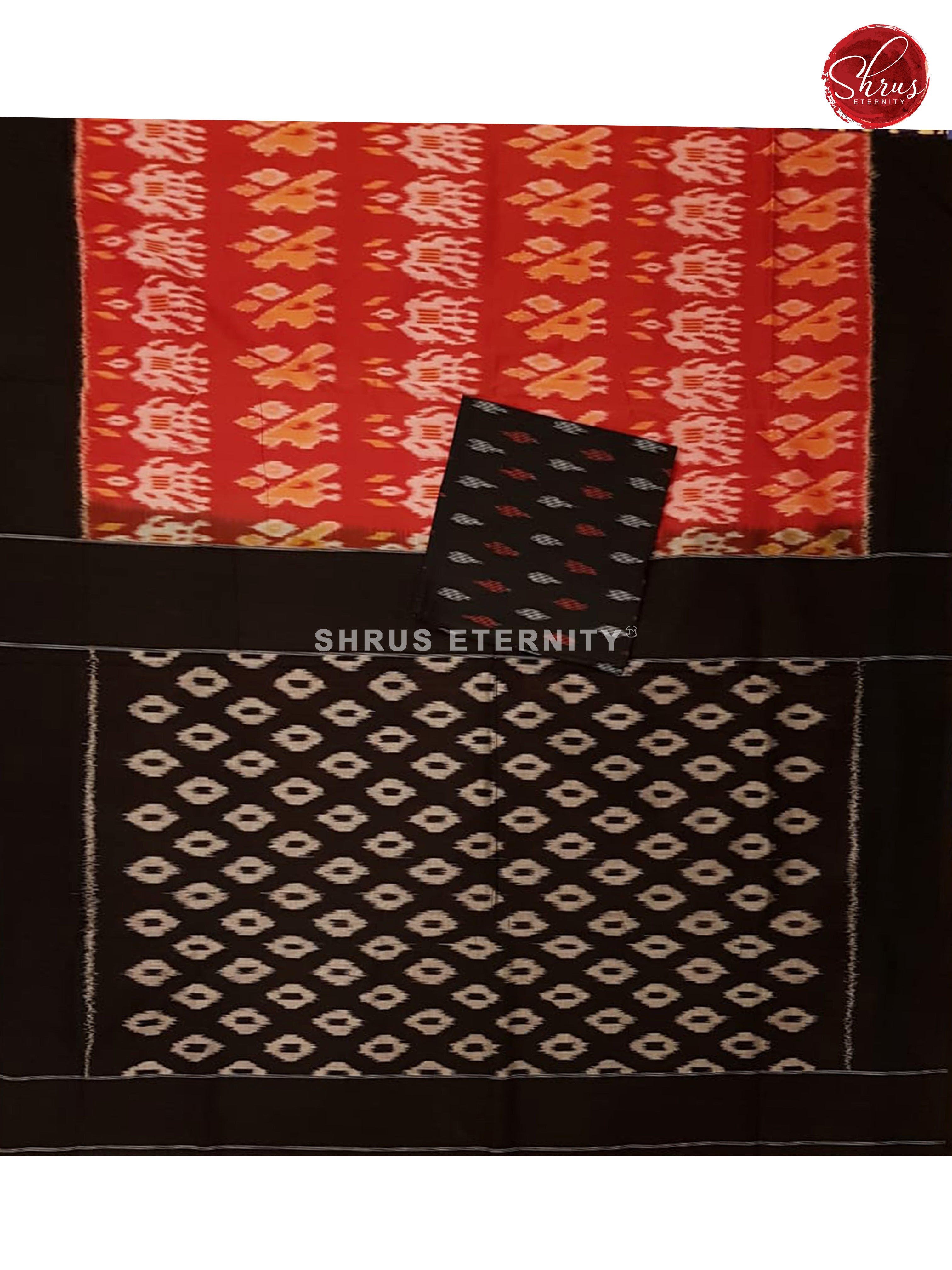 Red & Black - Ikkat Cotton - Shop on ShrusEternity.com