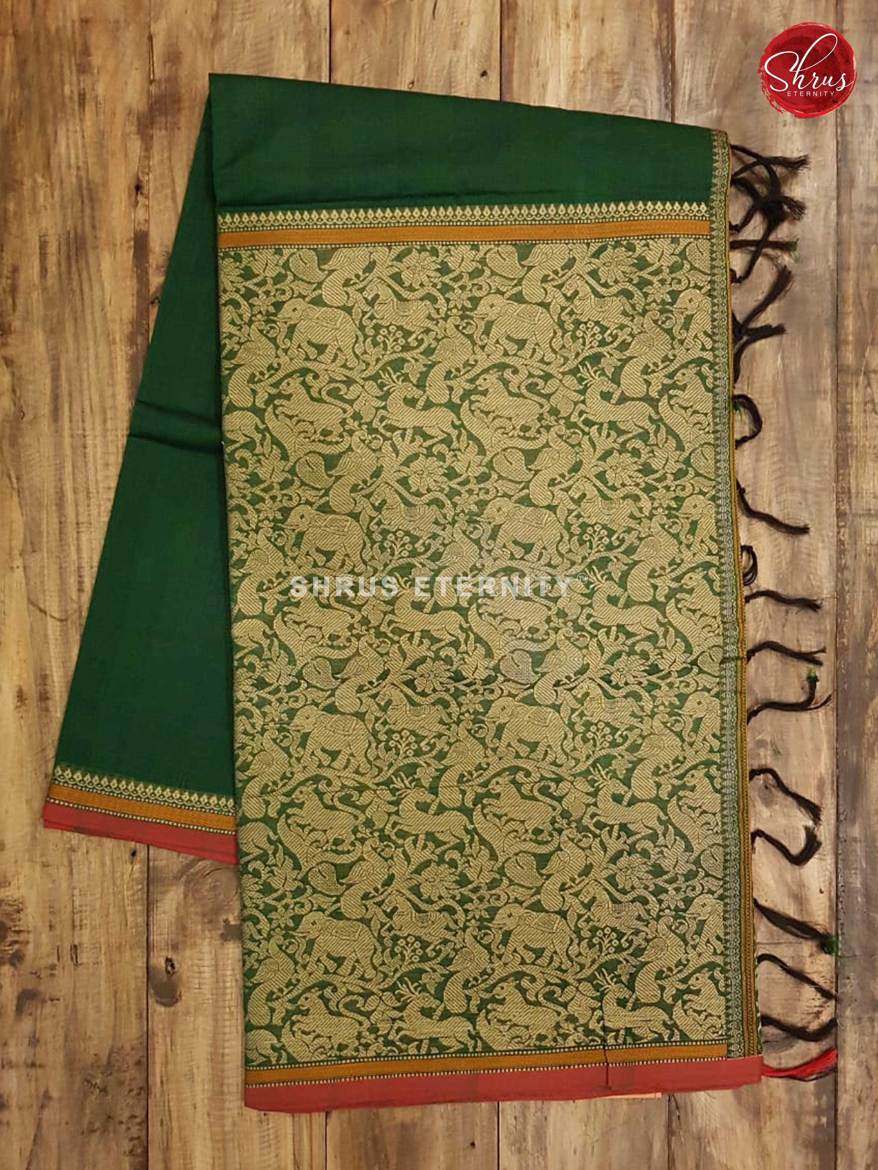 Green(Single Tone)  - Kanchi Cotton - Shop on ShrusEternity.com