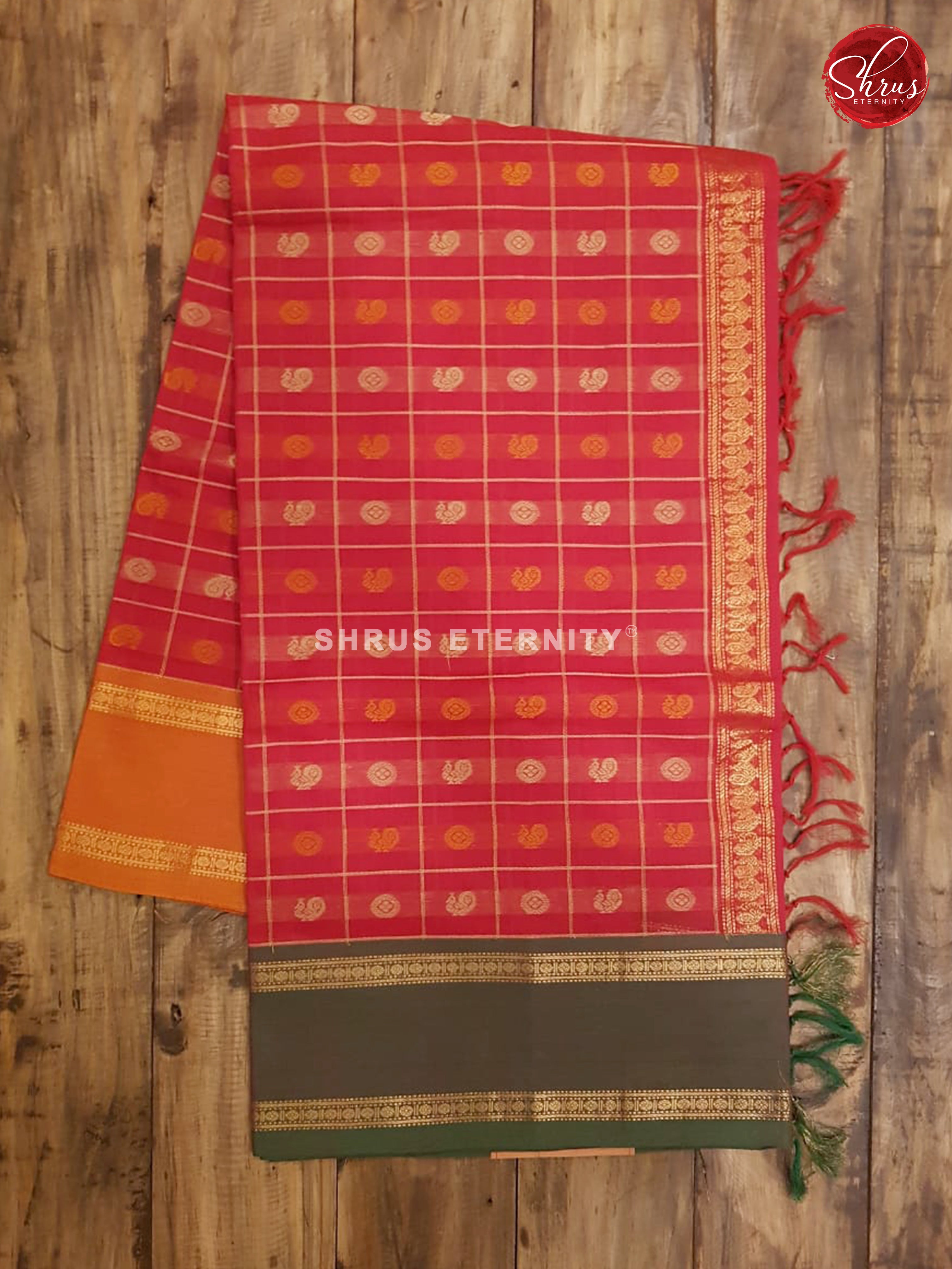Red & Green - Kanchi Cotton - Shop on ShrusEternity.com