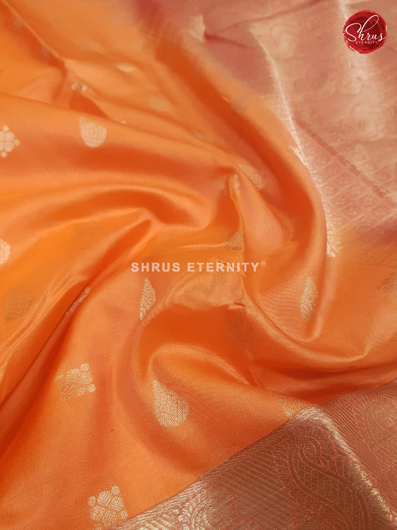 Peach & Pink  - Kanchipuram Silk - Shop on ShrusEternity.com