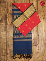 Red & Metallic Blue - Silk Cotton - Shop on ShrusEternity.com