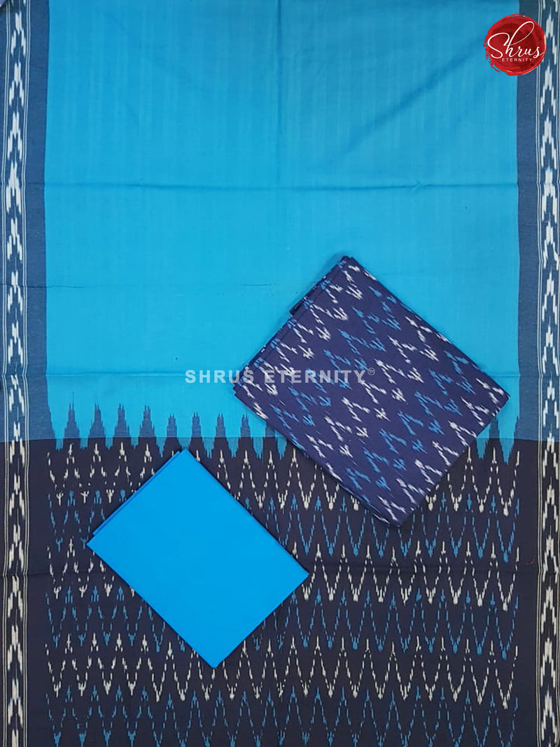 Indigo Blue  &  Sky Blue - Ikkat Cotton Salwar - Shop on ShrusEternity.com