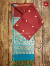 Marron & Teal Blue - Soft silk - Shop on ShrusEternity.com