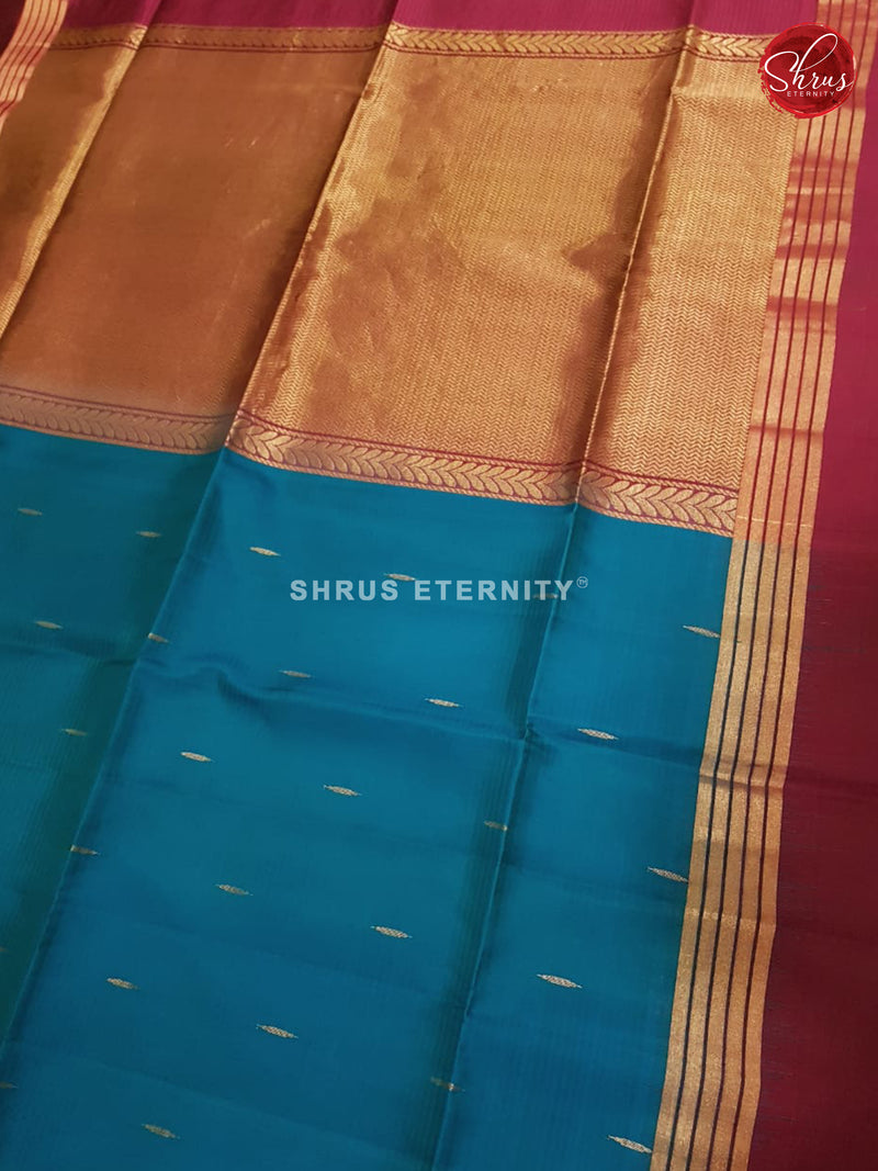 Teal Blue & Maroon - Soft Silk - Shop on ShrusEternity.com