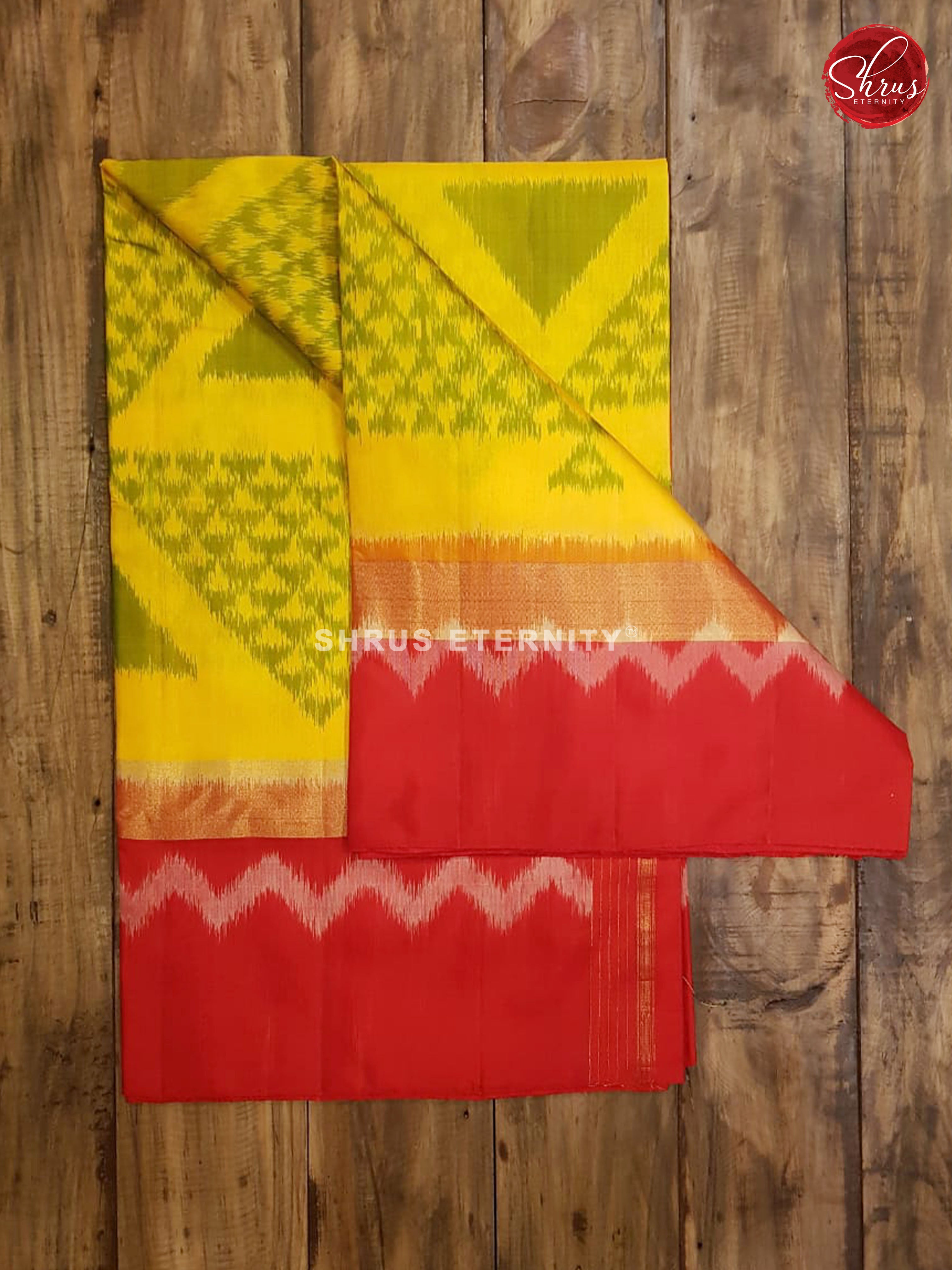 Yellow green & Red - Soft Silk - Shop on ShrusEternity.com