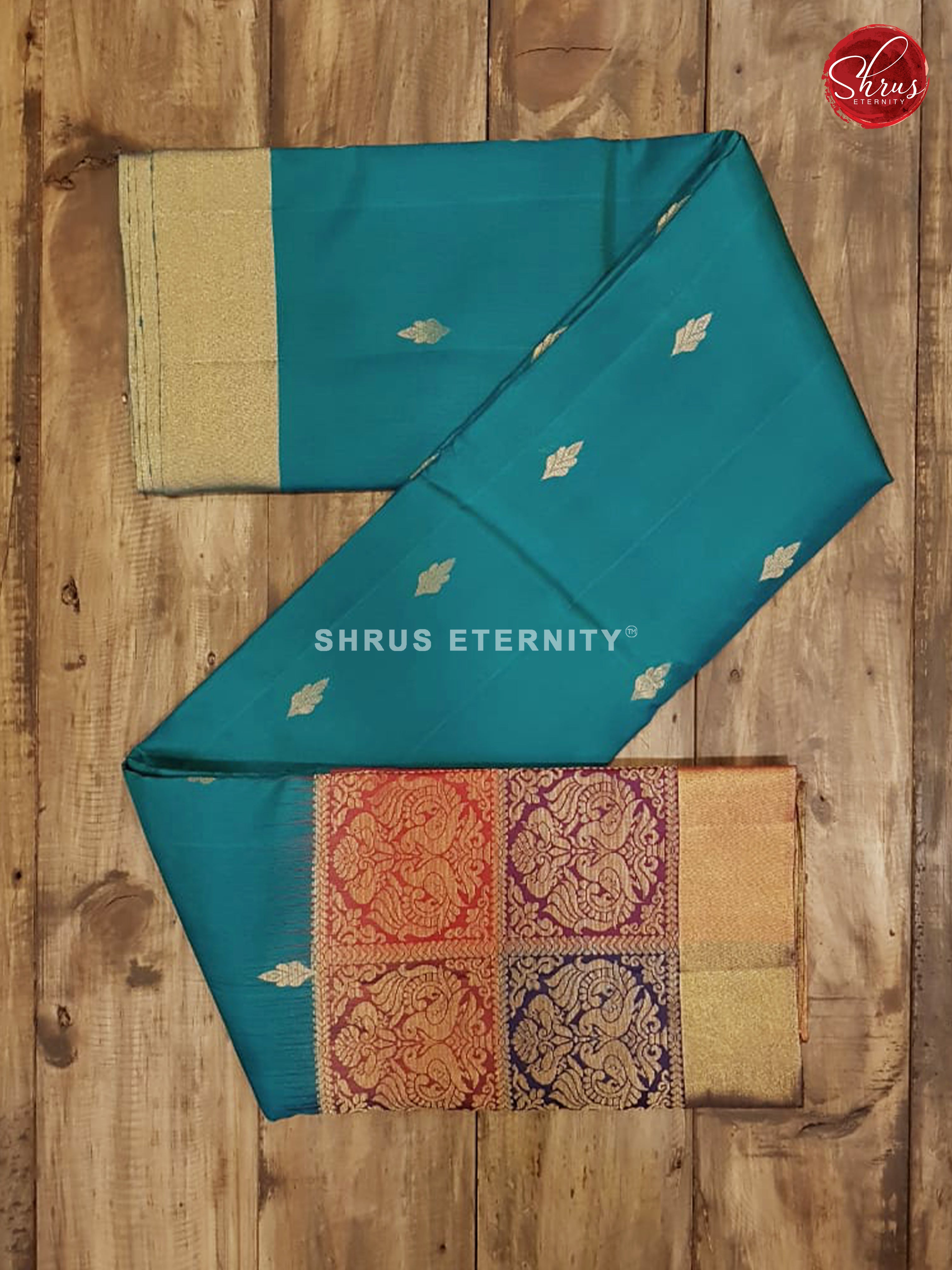 Peacock Blue & Multicolor - Soft silk - Shop on ShrusEternity.com