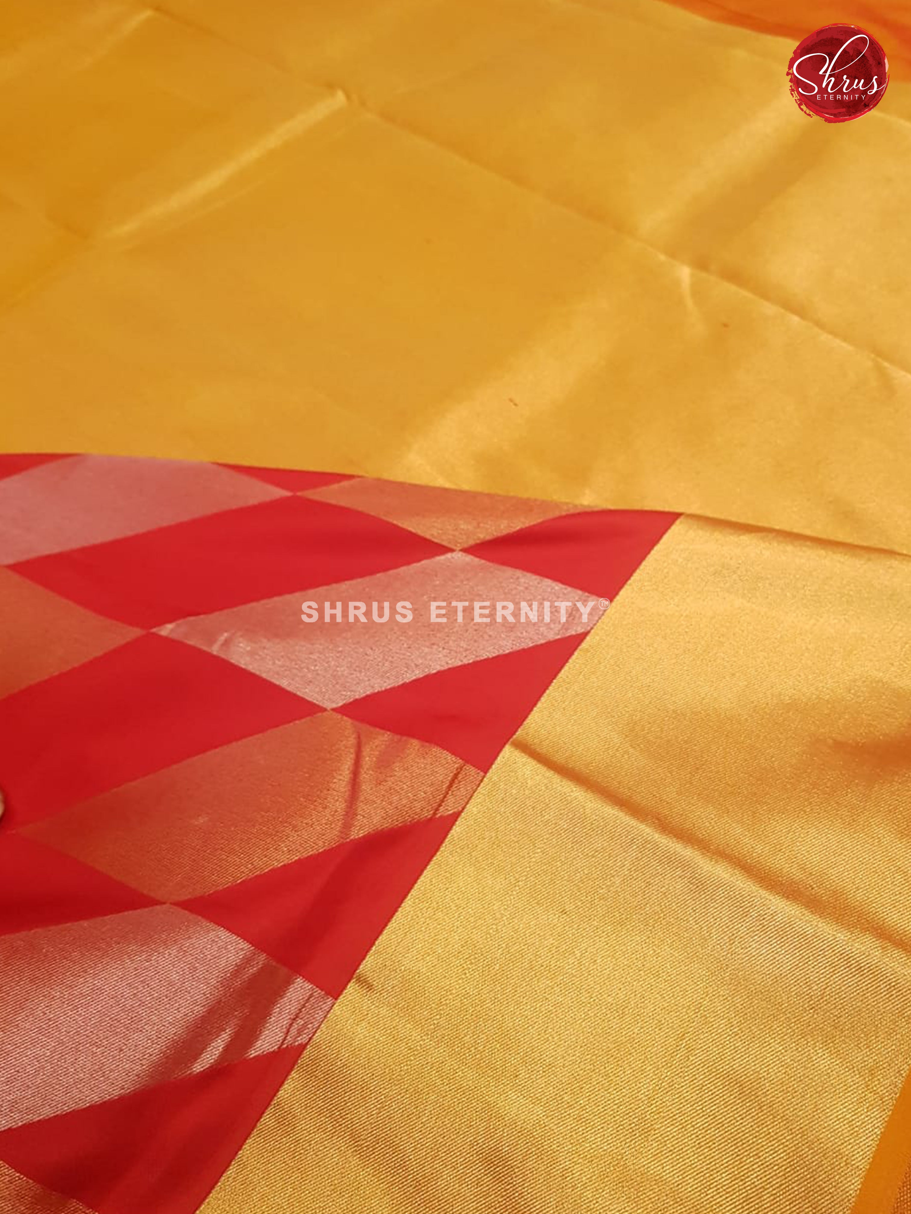Red & Mustard - Kanchi silk - Shop on ShrusEternity.com