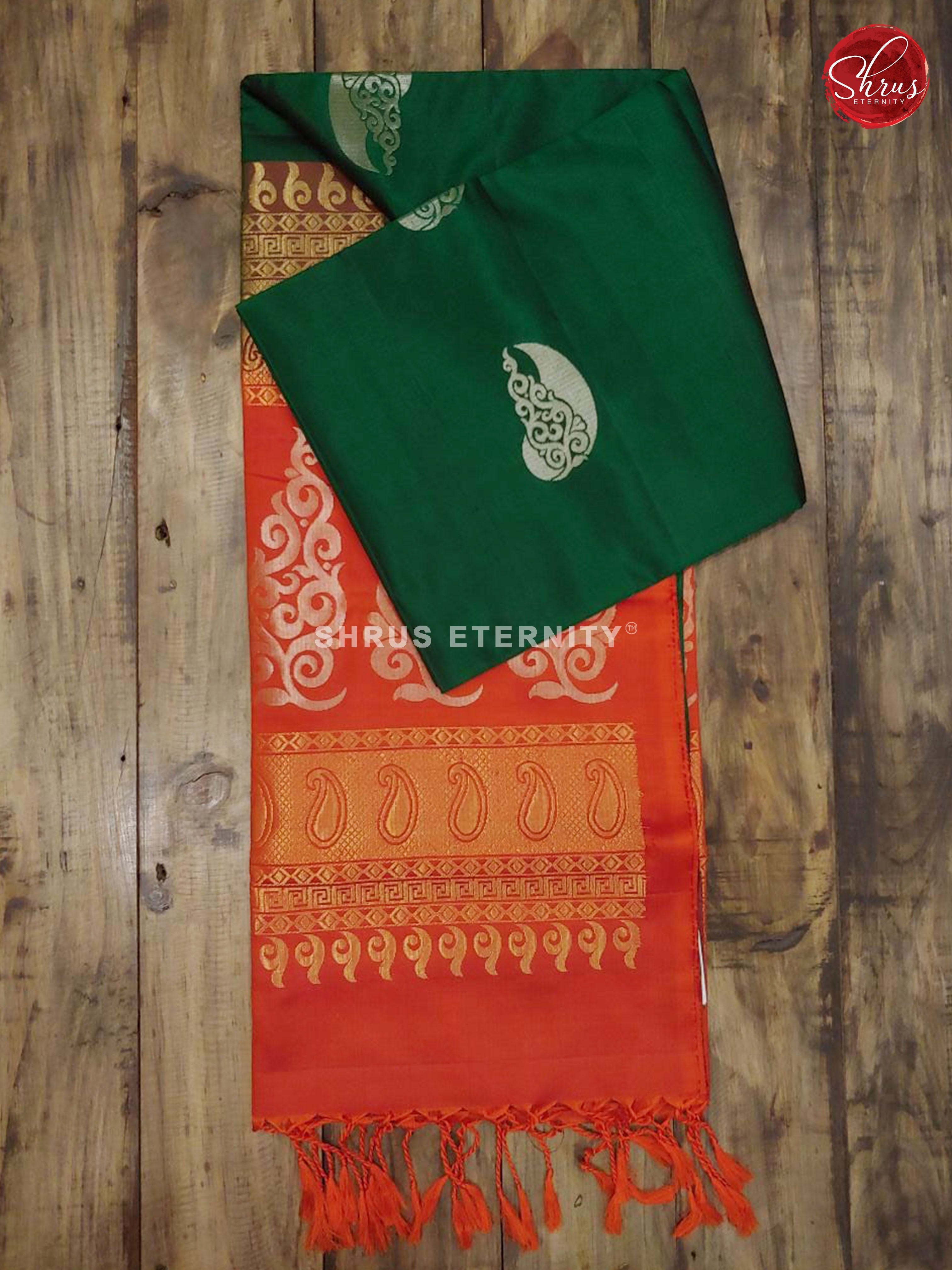 Dark Green & Brick Orange - Soft Silk - Shop on ShrusEternity.com