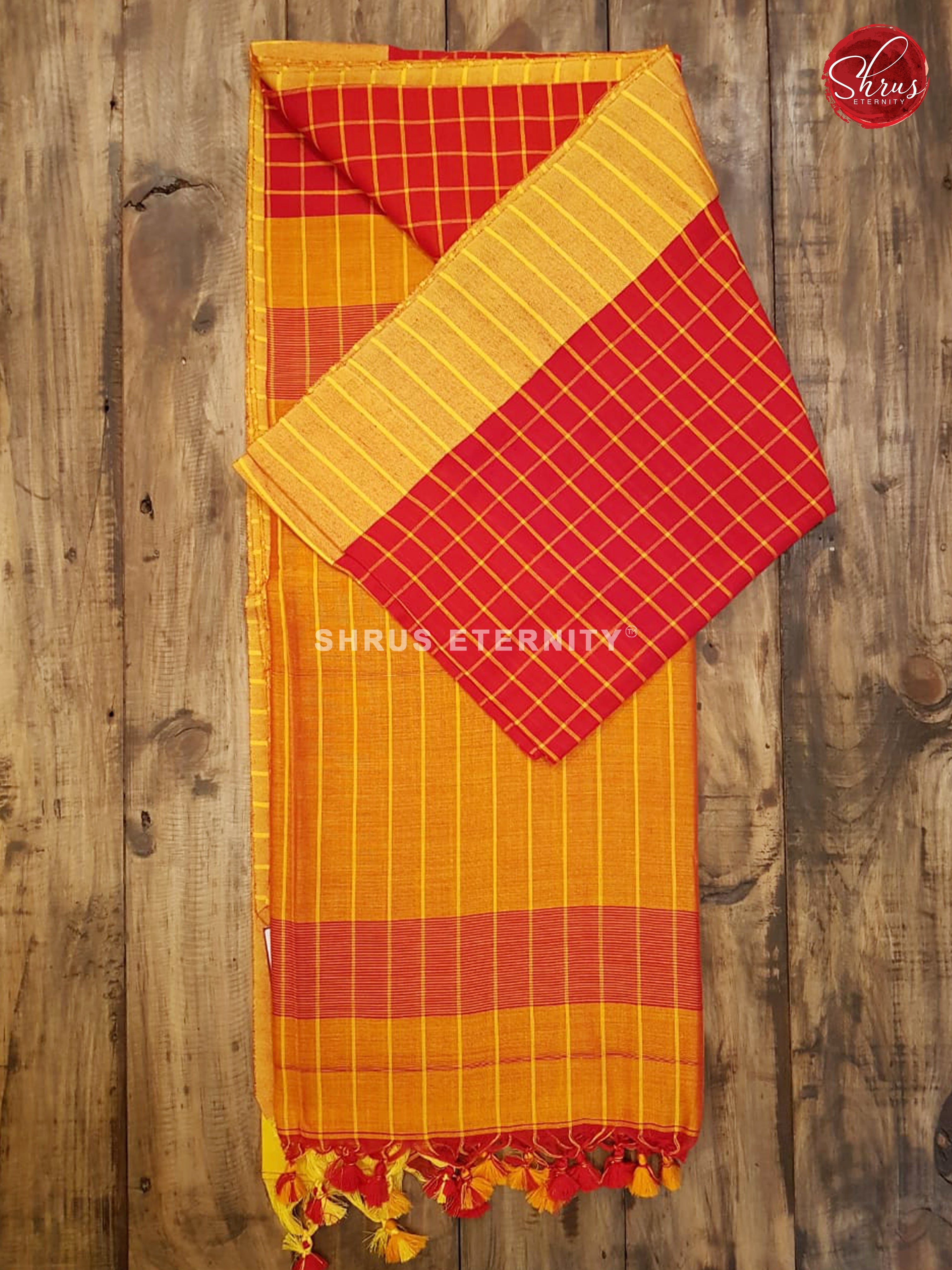 Red & Yellow - Bengal Cotton - Shop on ShrusEternity.com