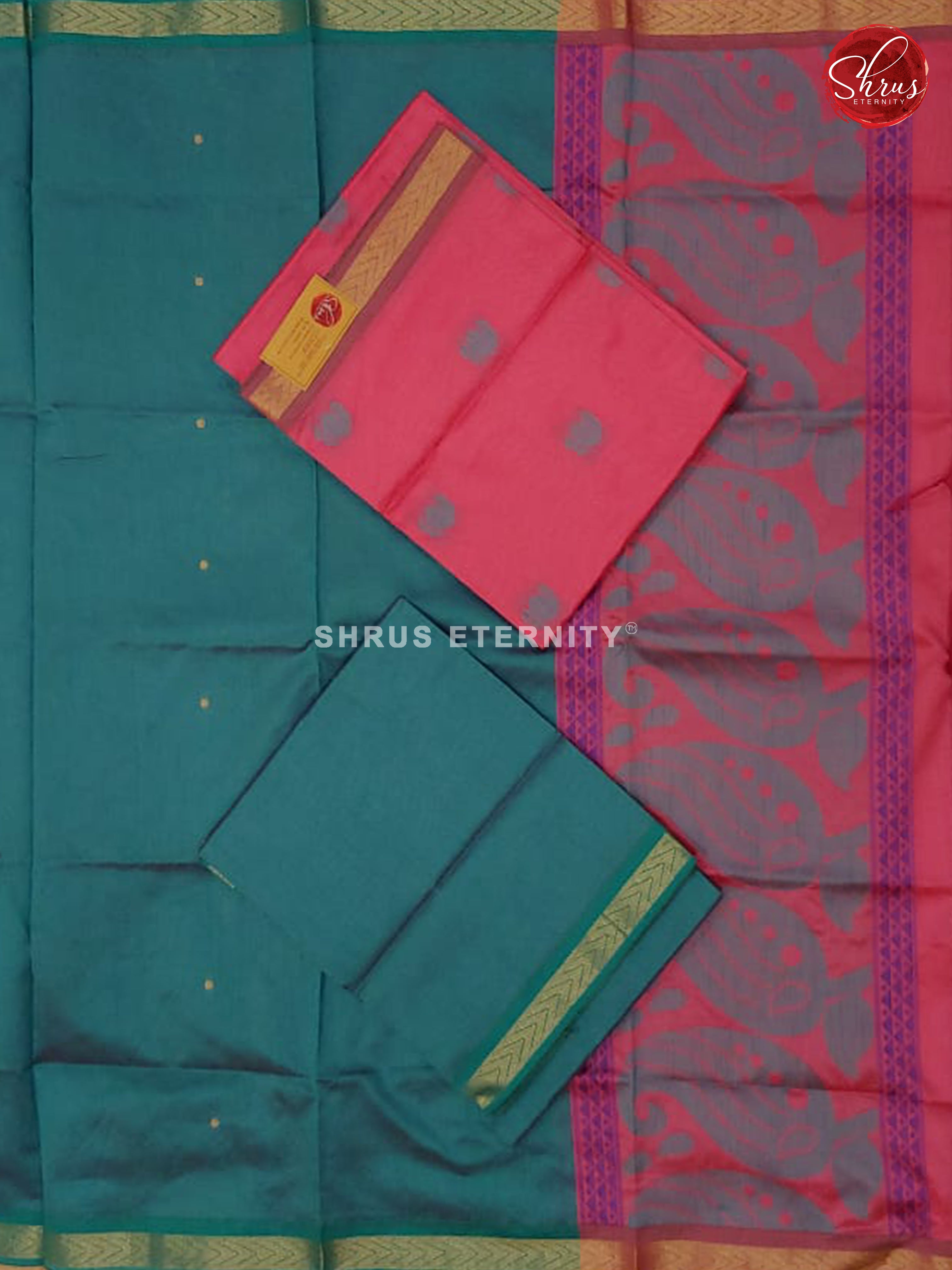 Pink & Blue - Semi Raw Silk Suit - Shop on ShrusEternity.com
