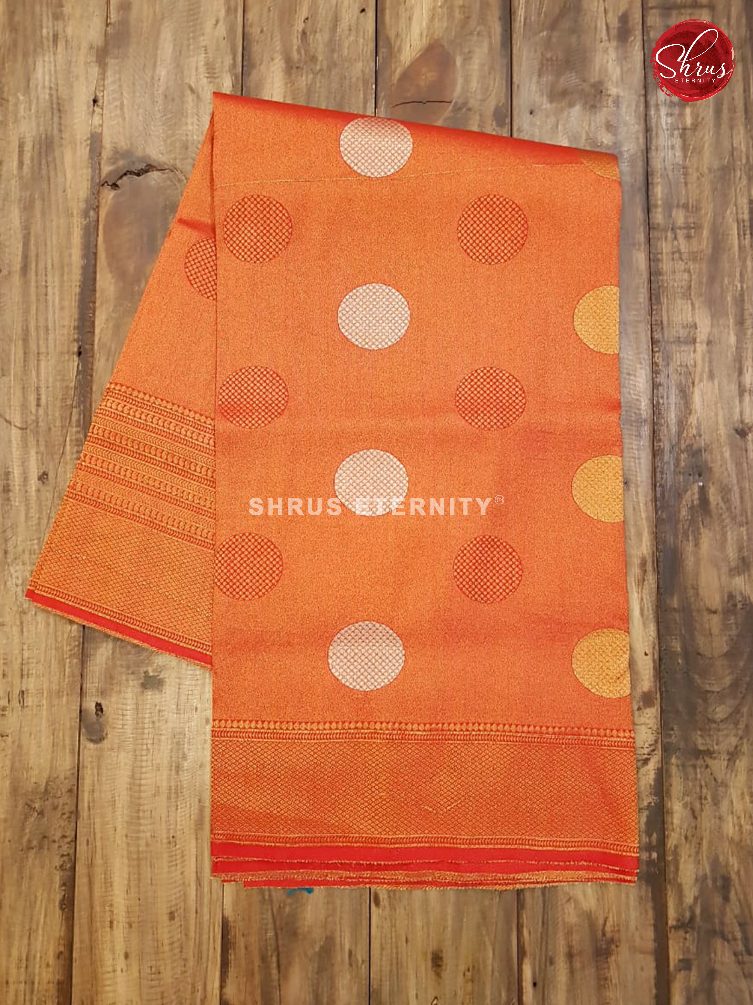Fanta Orange (Single Tone) - Semi Banarasi - Shop on ShrusEternity.com