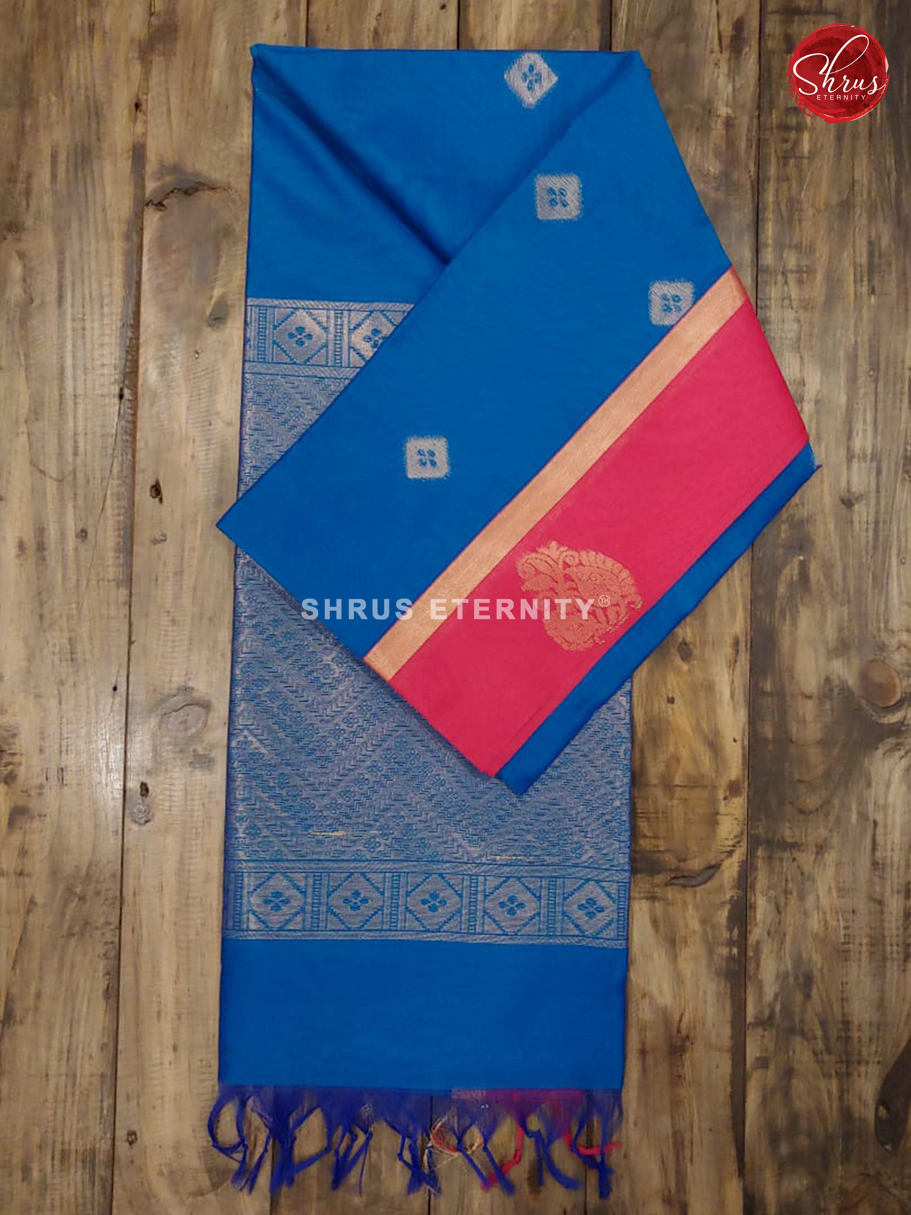 Blue & Pink - Kora Cotton Silk - Shop on ShrusEternity.com