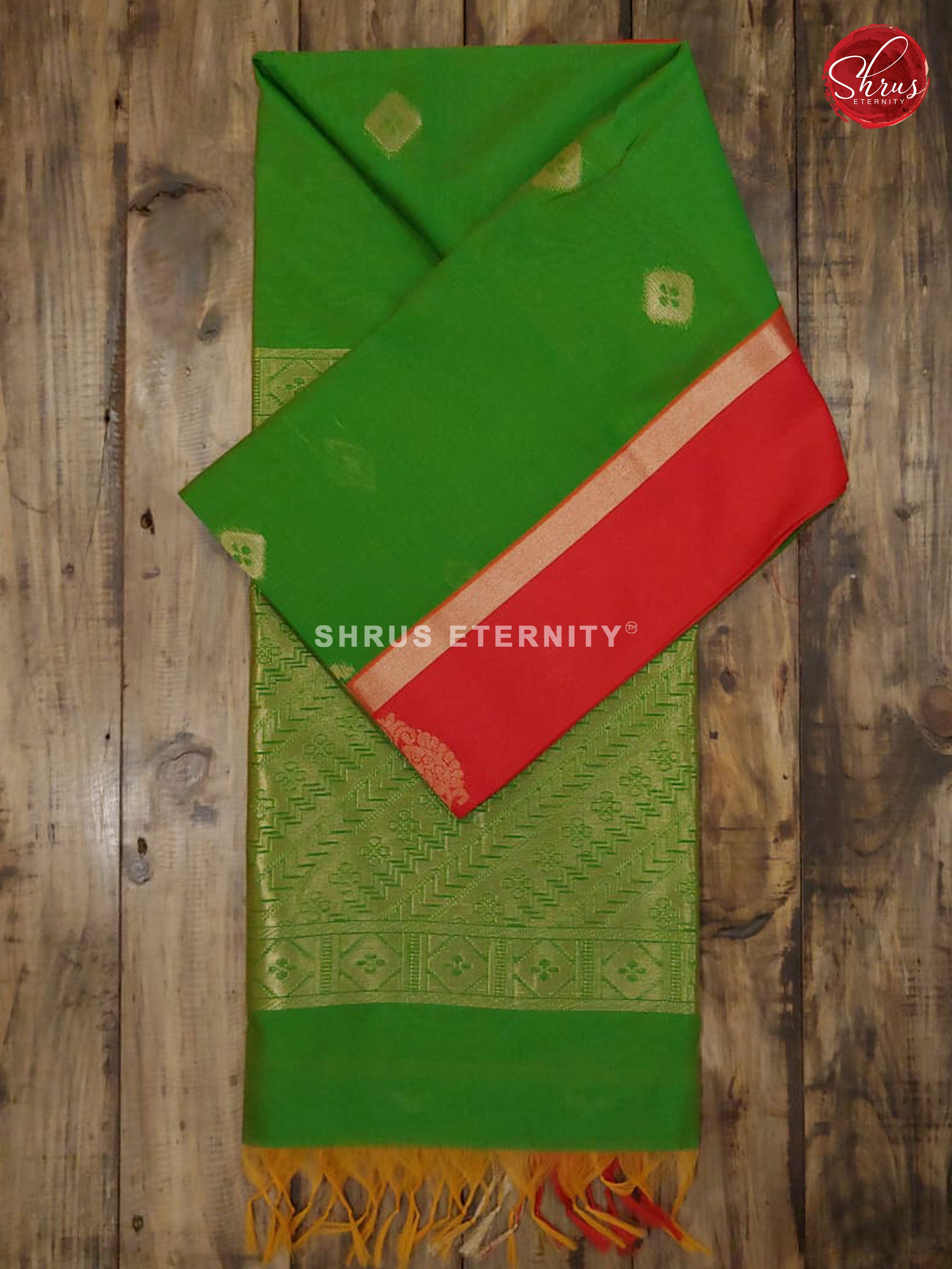 Green & Red  - Kora Cotton Silk - Shop on ShrusEternity.com