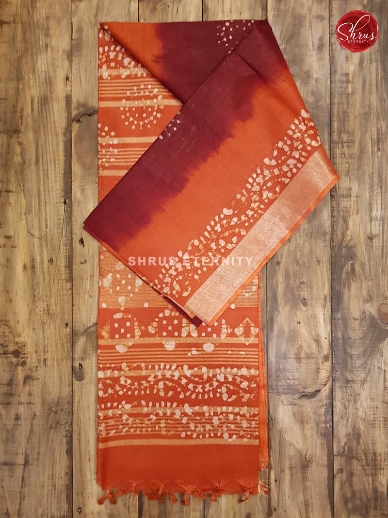 Maroon & Brick Orange - Bhatik - Shop on ShrusEternity.com