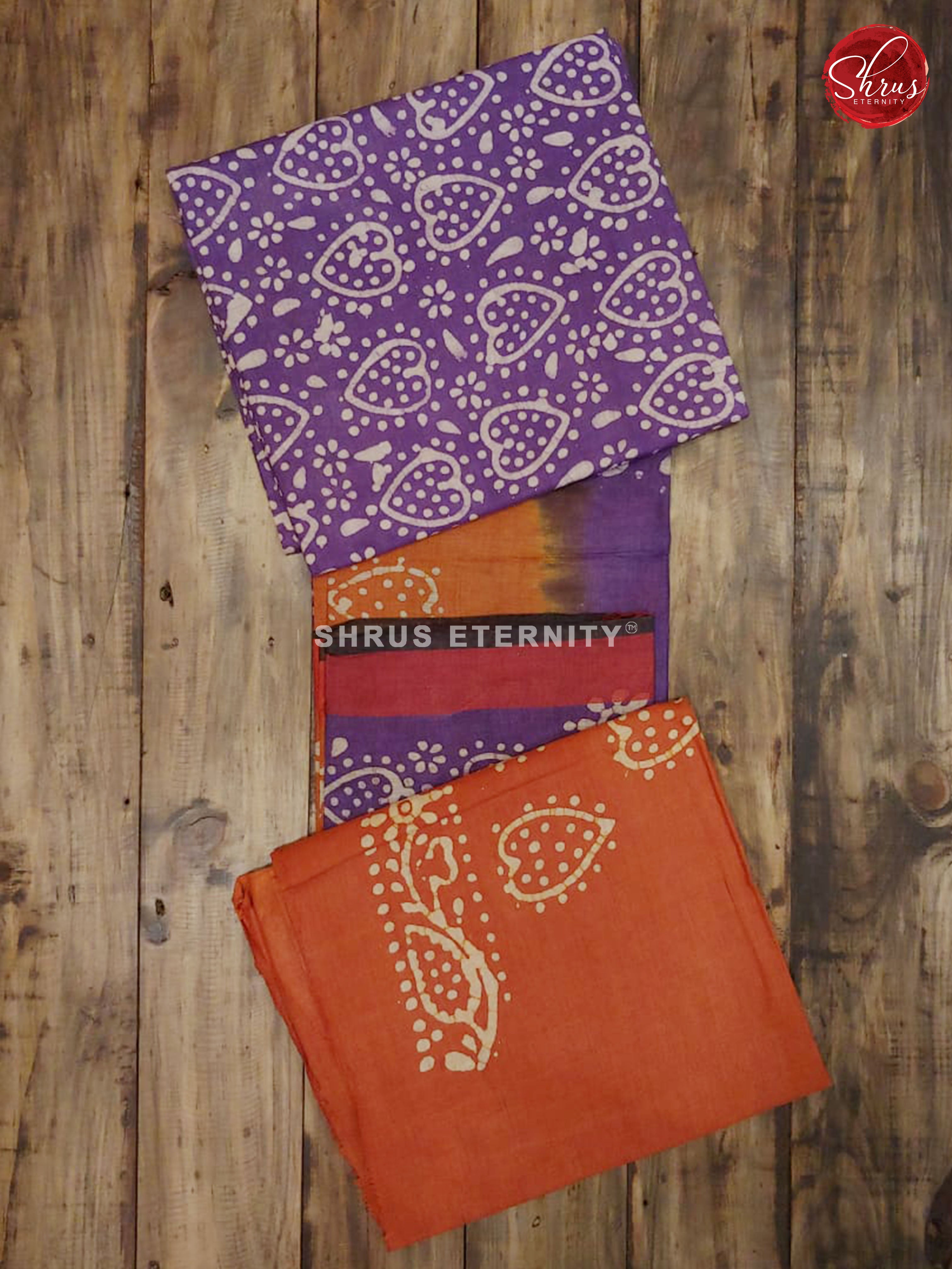Purple & Brick Orange - Bhatik salwar - Shop on ShrusEternity.com