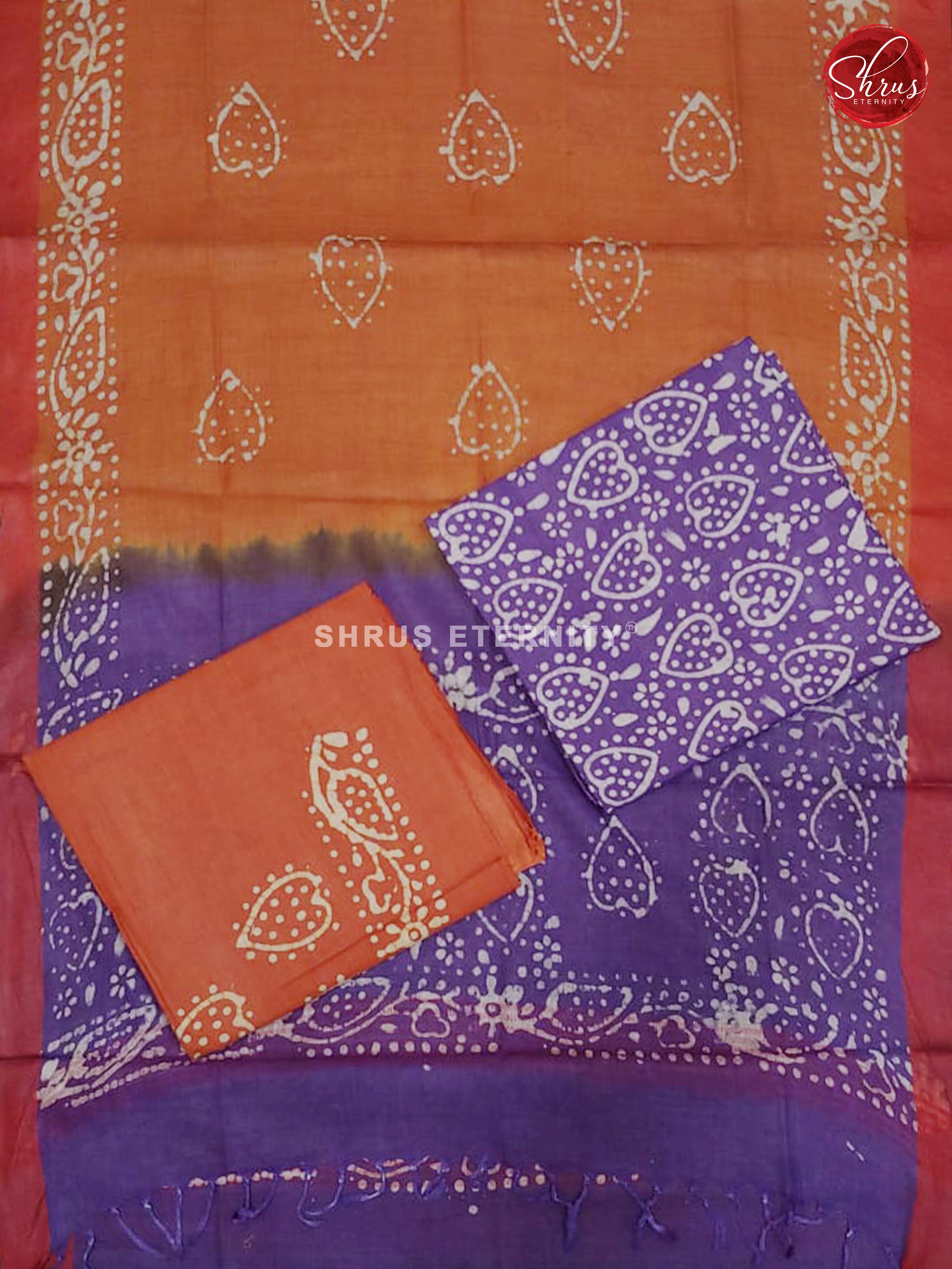Purple & Brick Orange - Bhatik salwar - Shop on ShrusEternity.com