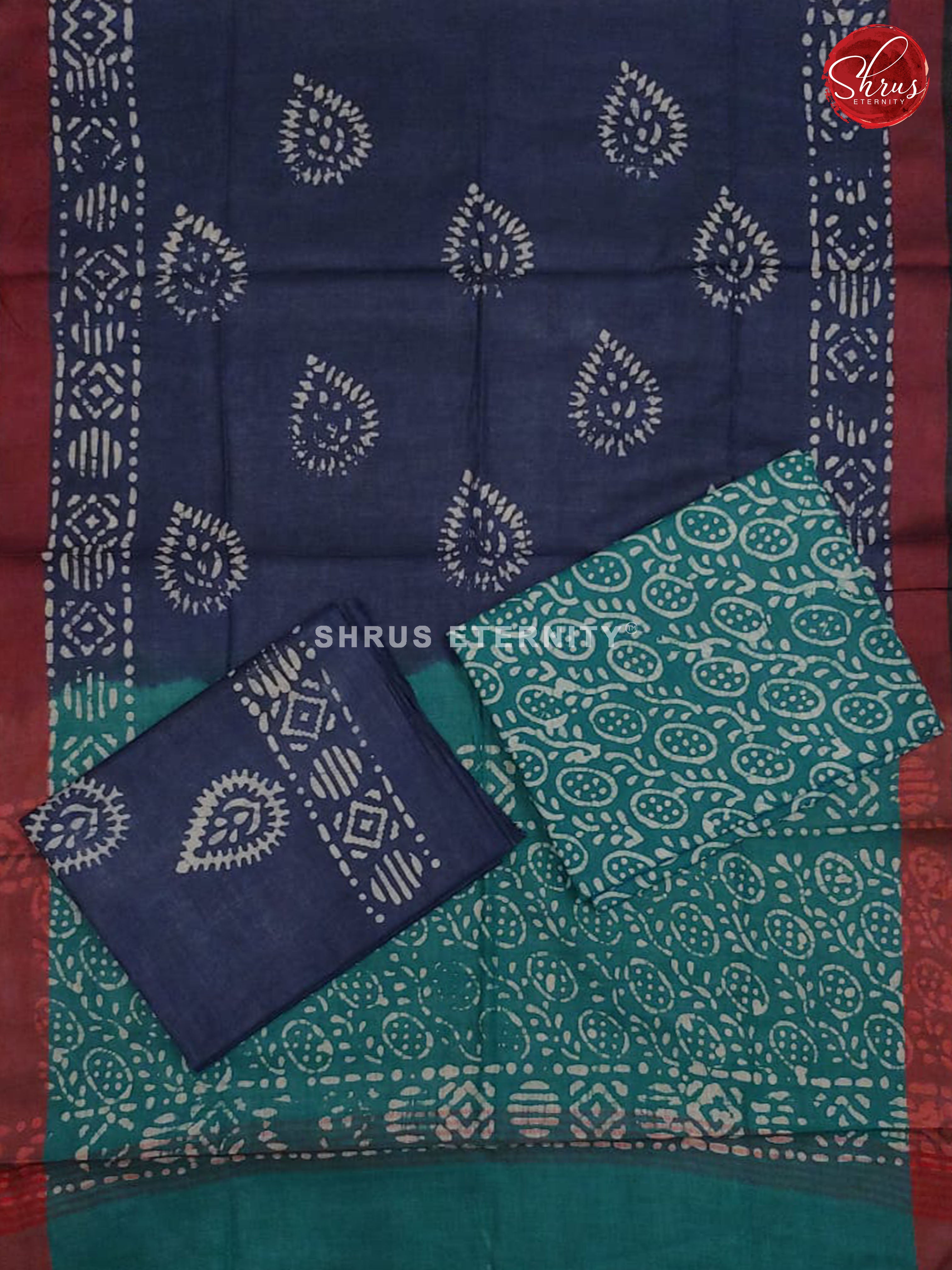 Turquoise & Dark Blue - Bhatik Salwar - Shop on ShrusEternity.com