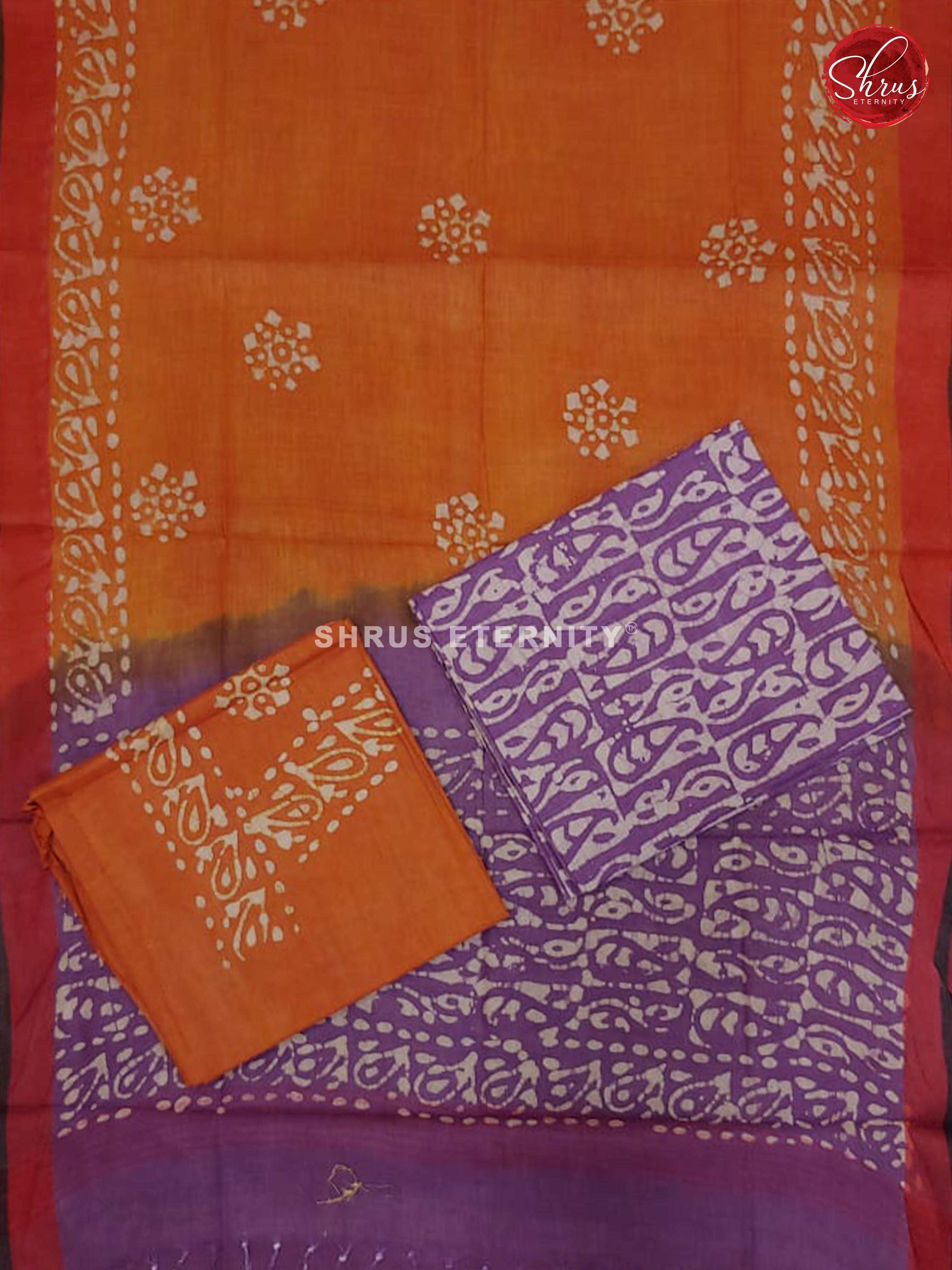Lavender & Brick Orange - Bhatik Salwar - Shop on ShrusEternity.com