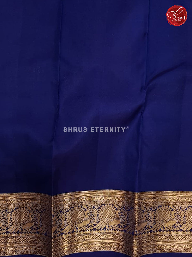Beige & Blue - Kanchipuram Silk - Shop on ShrusEternity.com