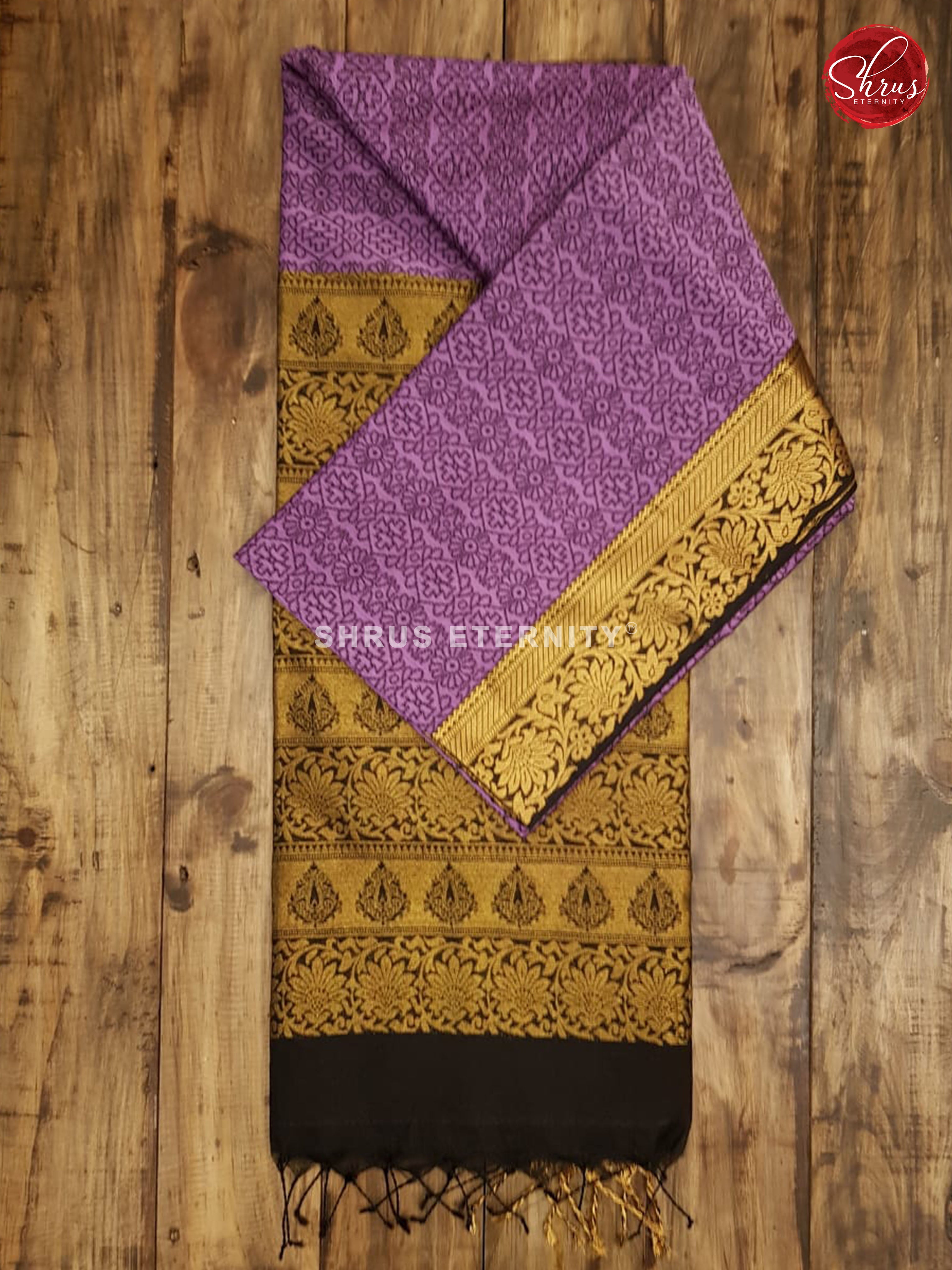 Purple & Black - Kora Cotton Silk - Shop on ShrusEternity.com