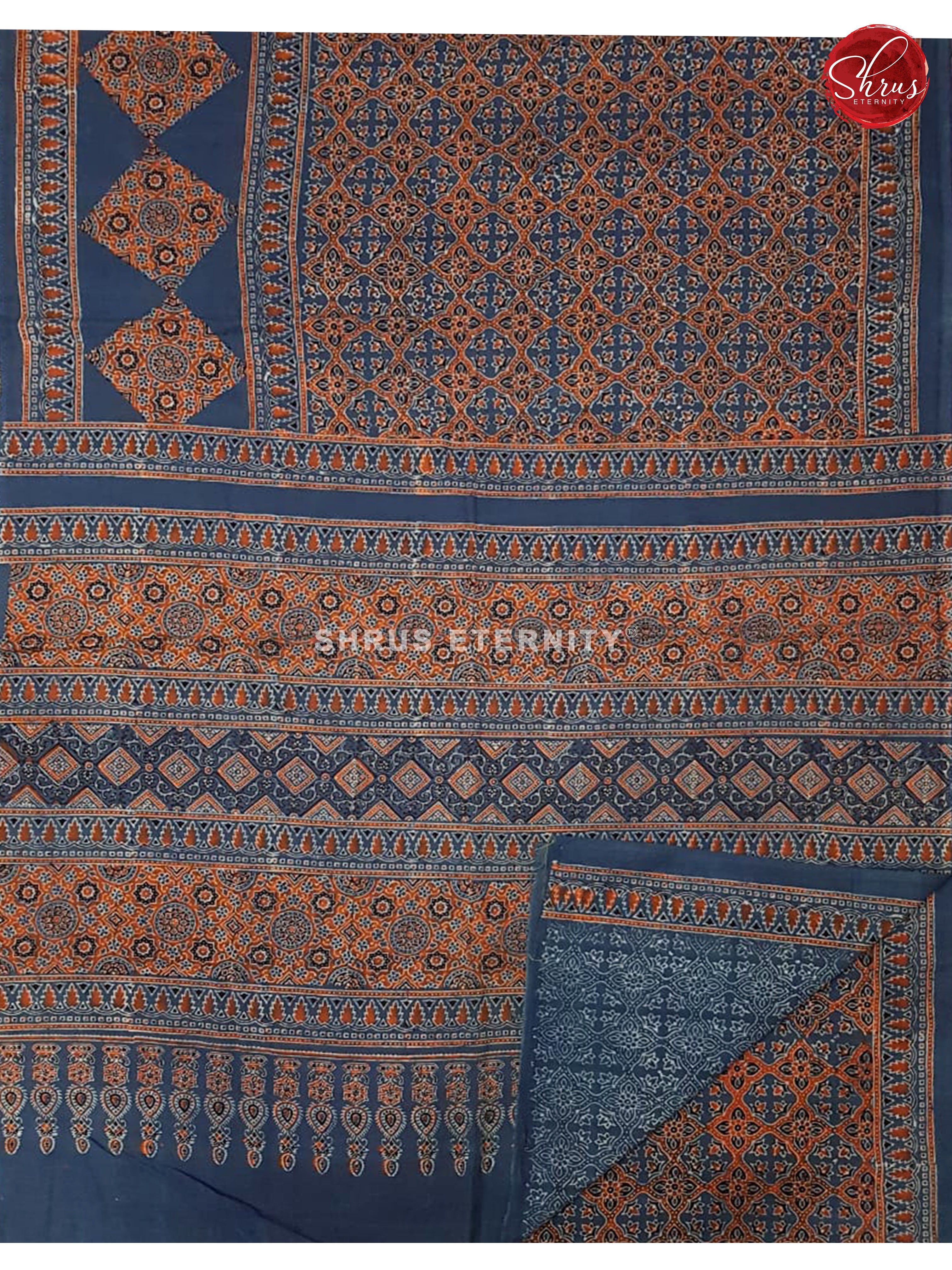 Indigo Blue(Single Tone) - Ajrakh Cotton - Shop on ShrusEternity.com