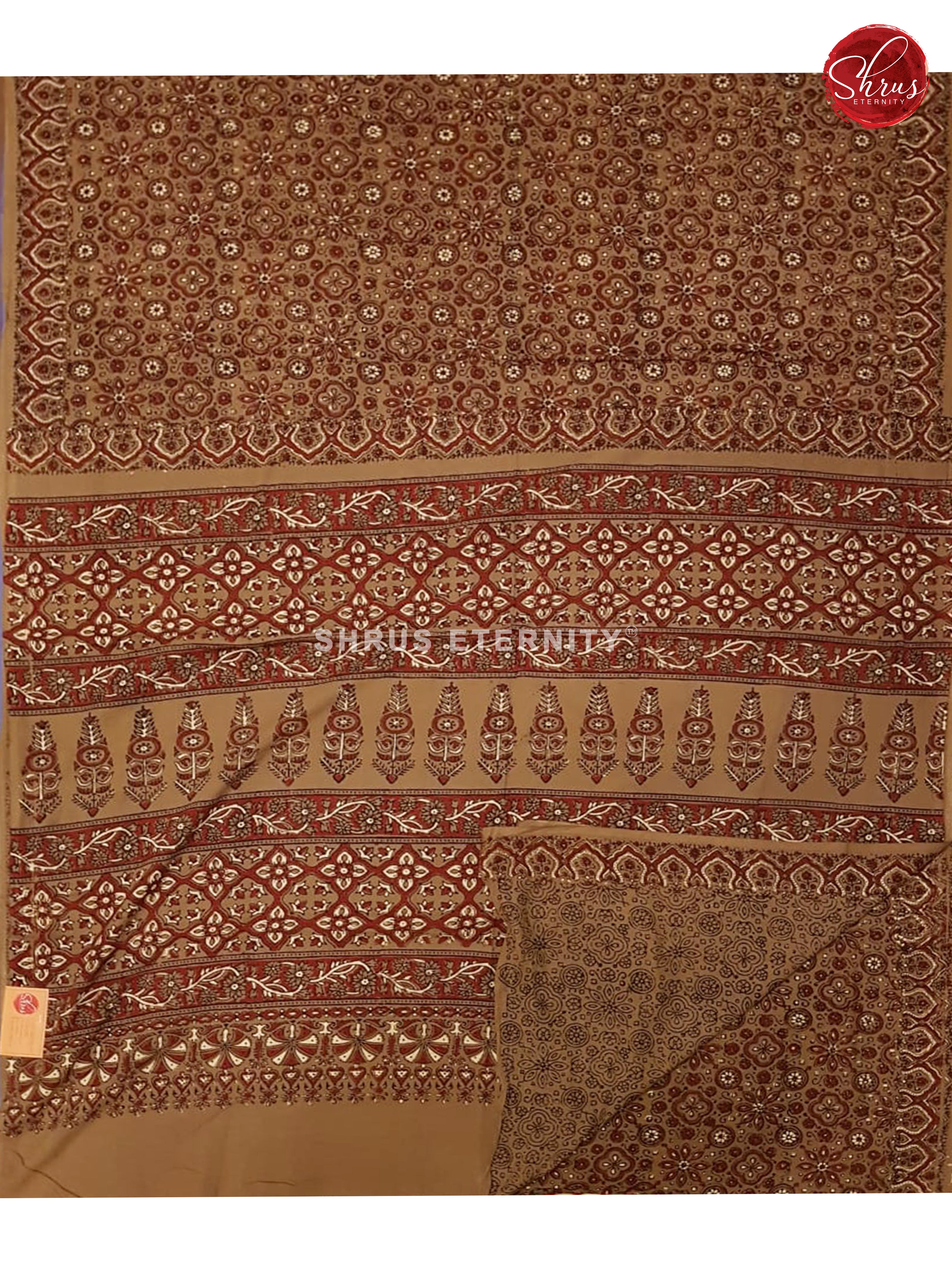 Peanut(Single Tone) -  Ajrakh Cotton - Shop on ShrusEternity.com